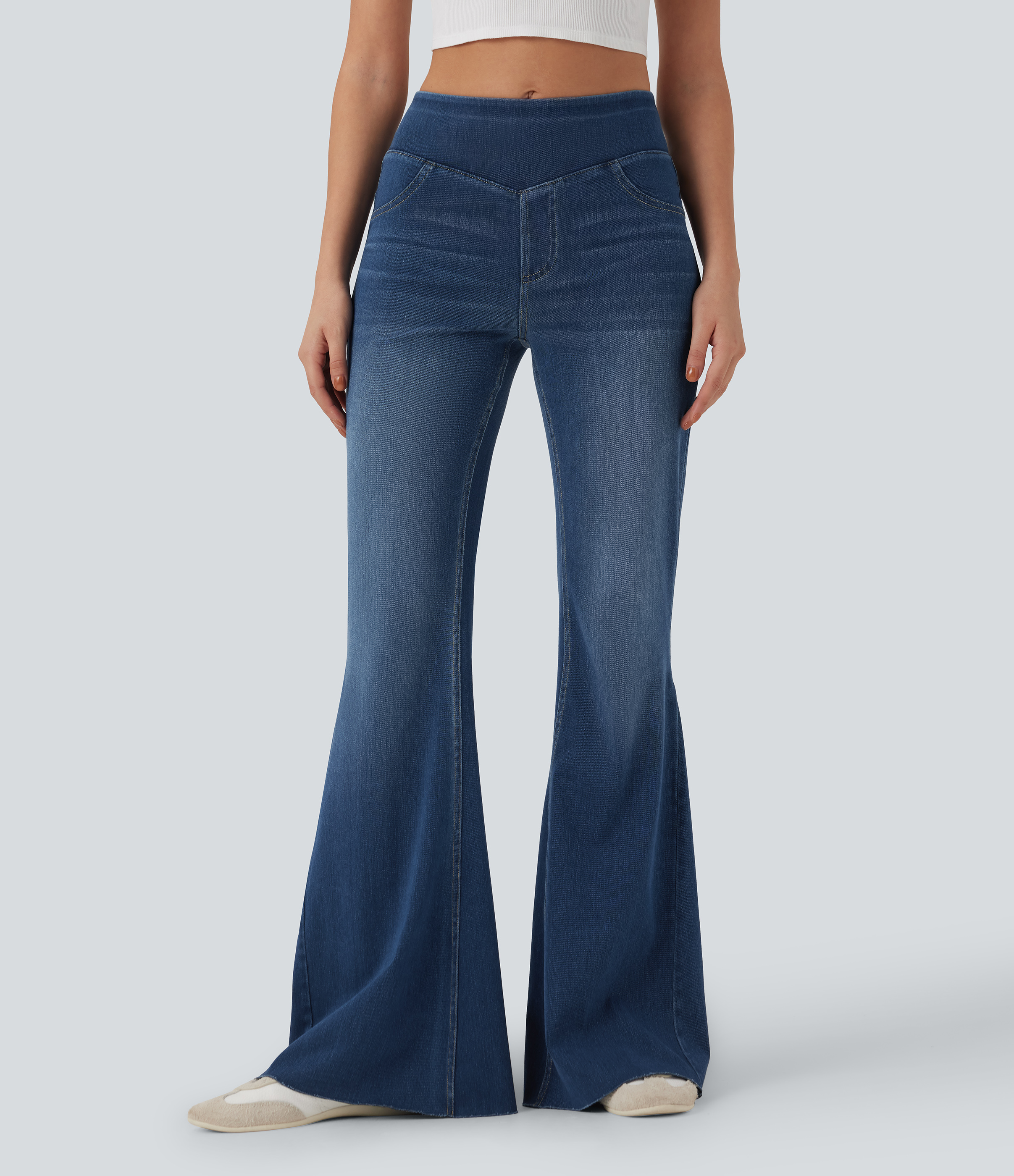 Halara Flex™ Mid Rise Casual Flare Jeans with Pockets