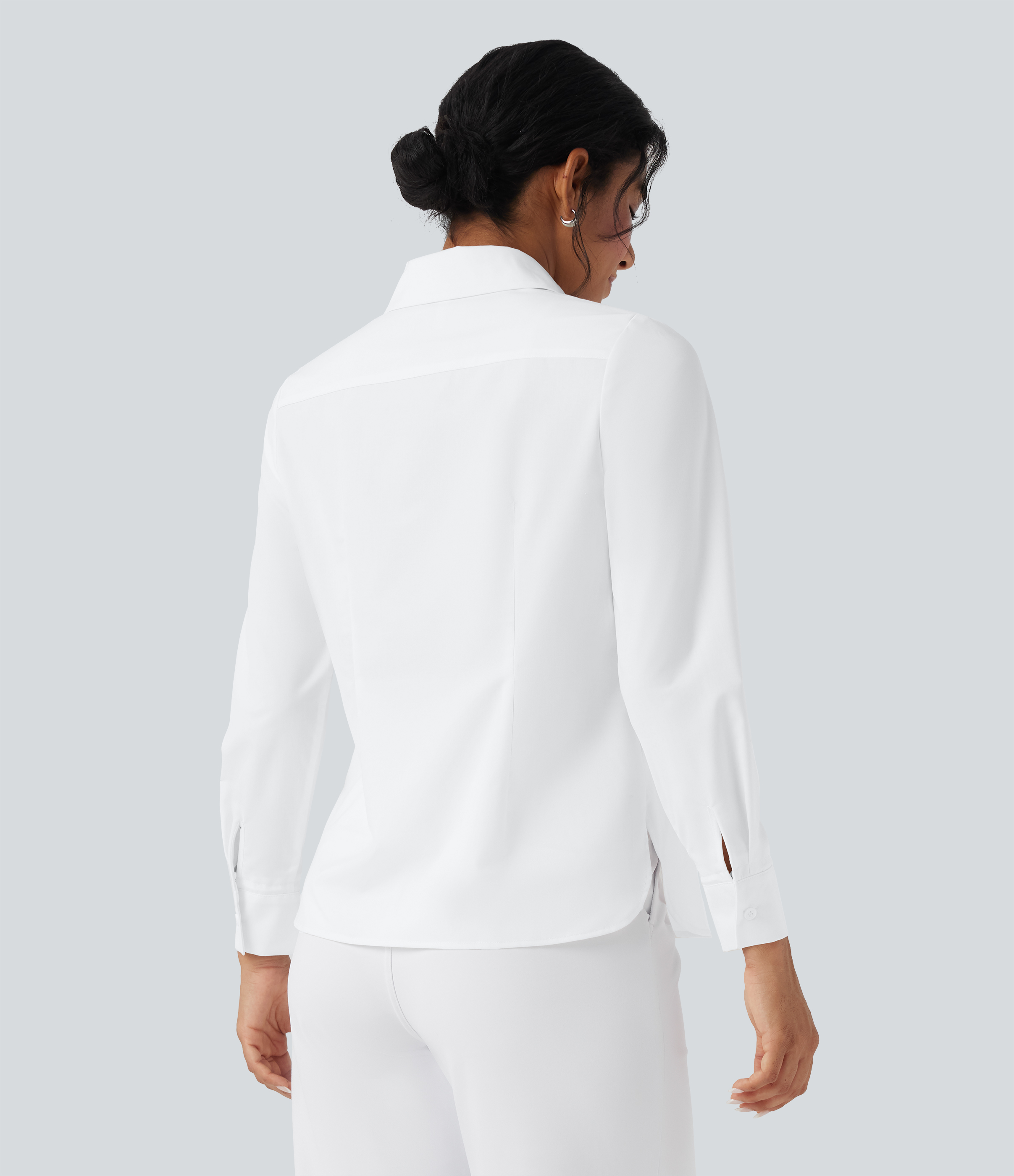 White Camisa de oficina de manga larga lisa / 2