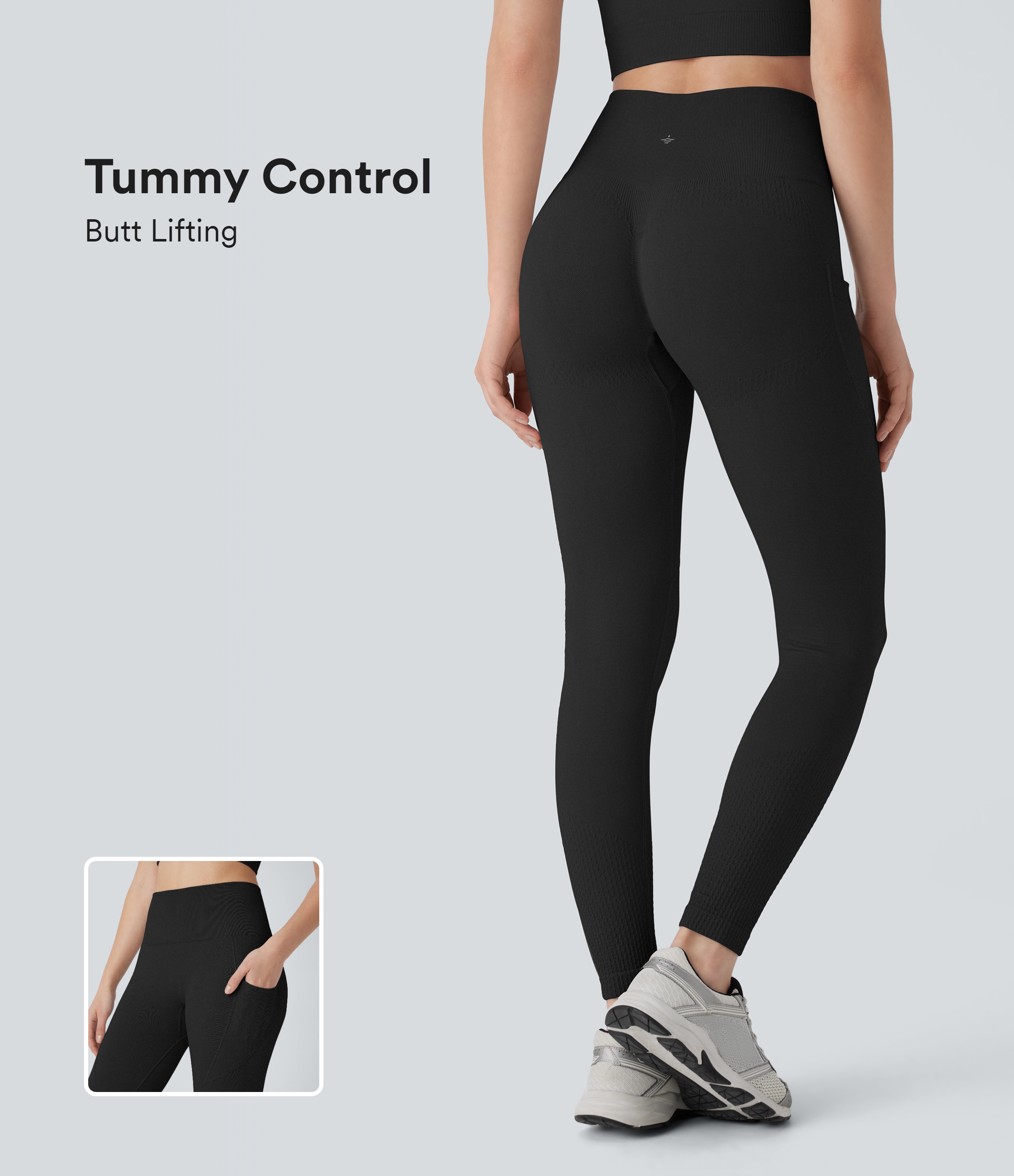 Seamless Flow High Waisted Tummy Control Butt Lifting Yoga Women Leggings with pockets
