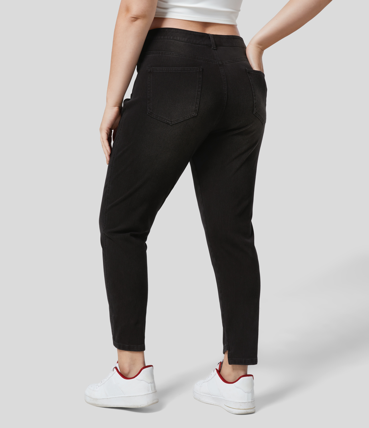 Jean skinny Halara Flex™ taille mi-haute avec poches zippées, grande taille, décontracté