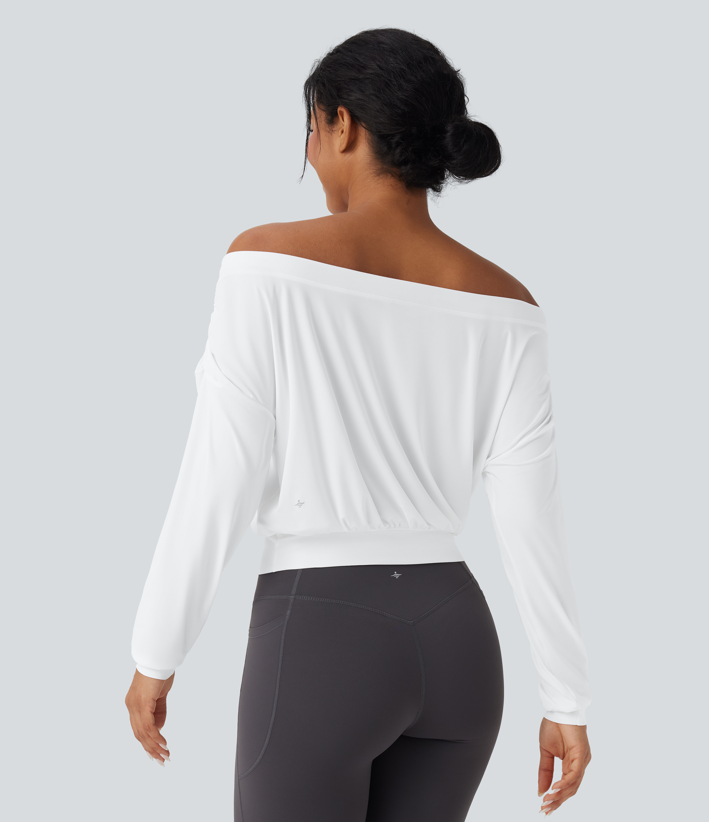 Blanc Top de yoga/sport oversize à épaules dégagées InstantCool, séchage rapide / 2