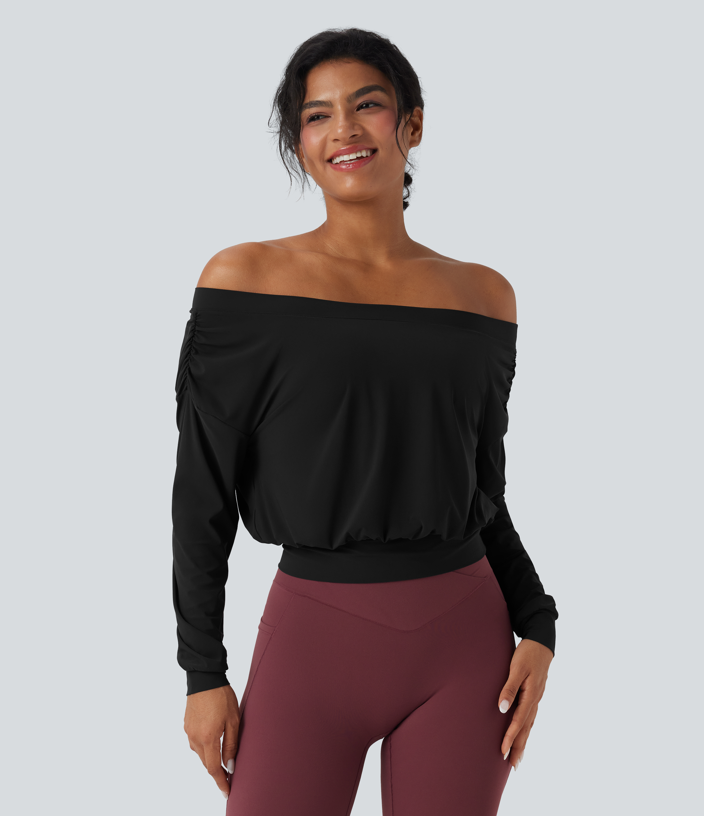 Women's Off-shoulder Oversize InstantCool Quick Dry Yoga Sports