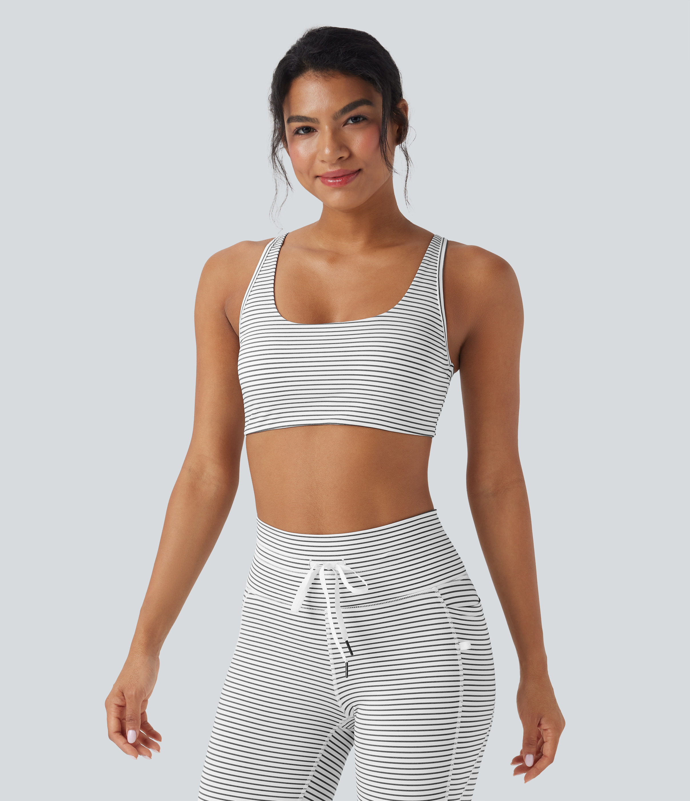 Zebra Ripple Brasier deportivo de yoga de sujeción baja con escote en U y abertura en copas A-C / 2