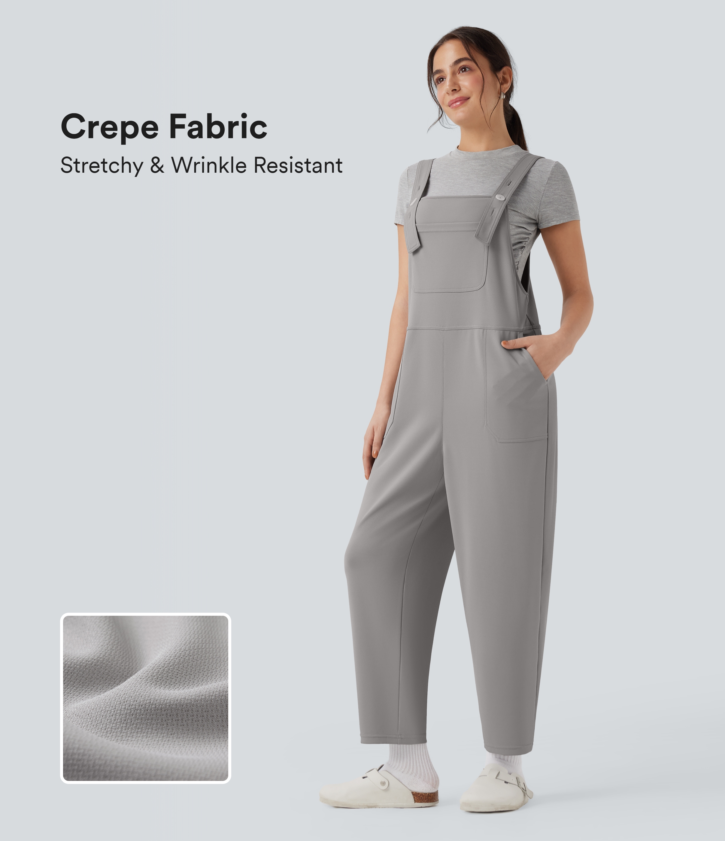 Halara Flex™ Crepe Casual Harem Dungarees with Pockets