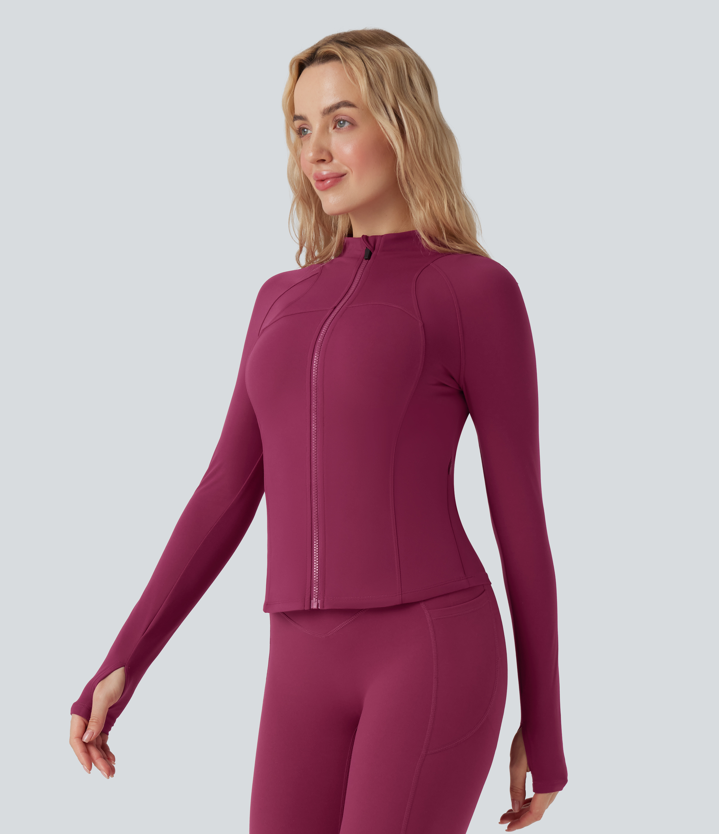 Women's Halara UltraSculpt™ Stand Collar Long Sleeve Thumb Hole