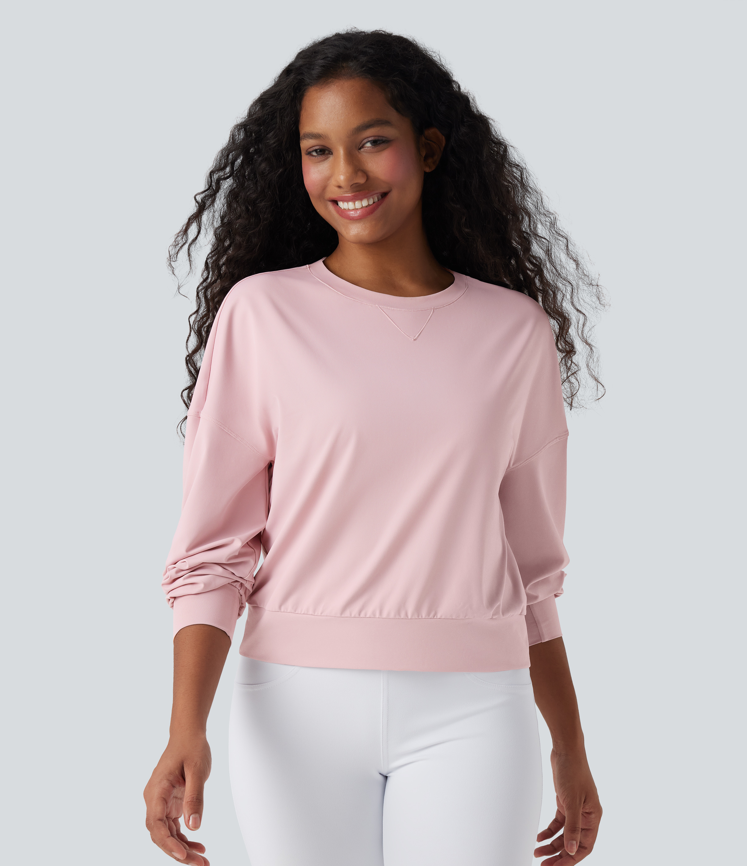 Round Neck Long Sleeve Yoga Sports Top