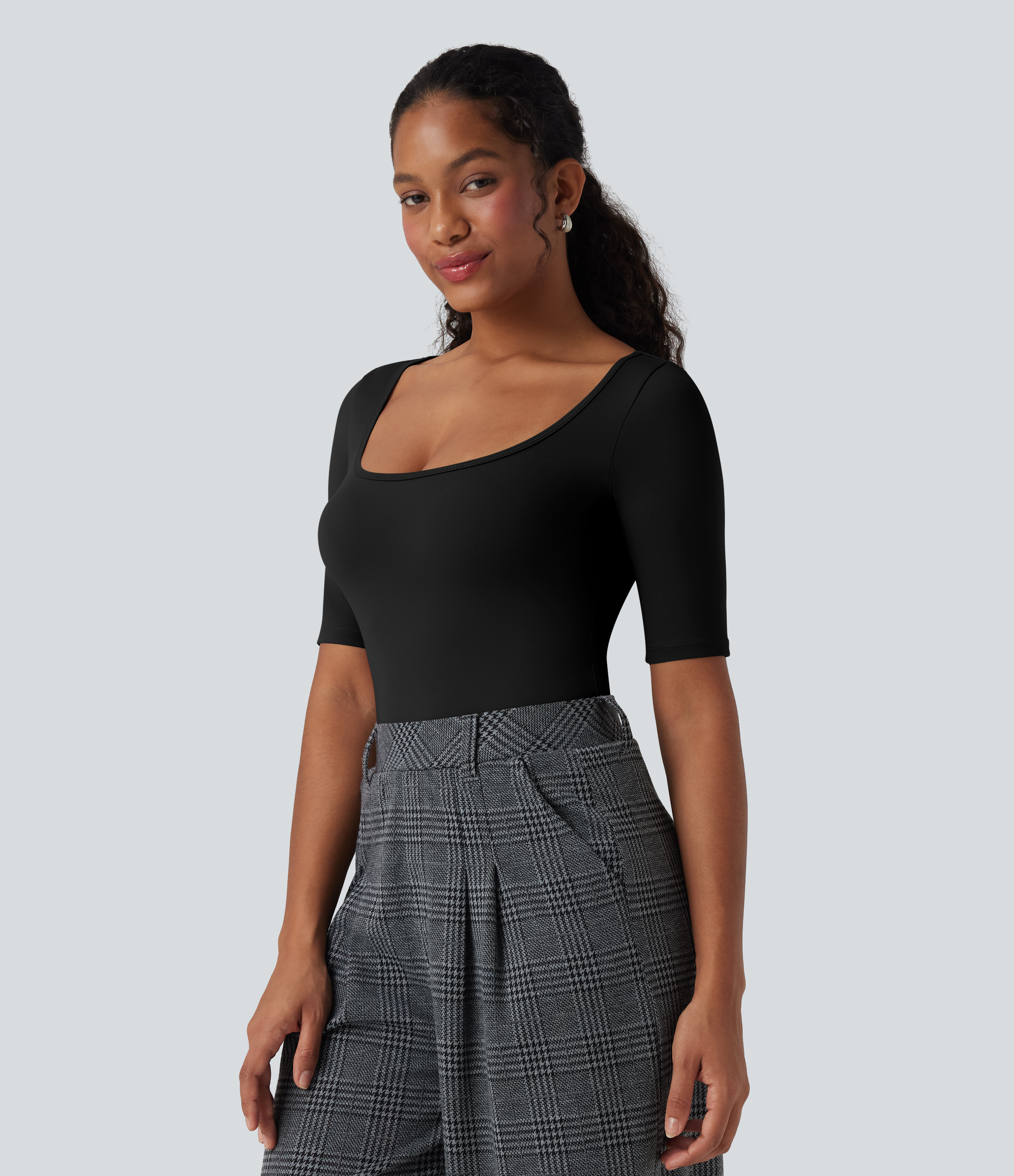 SoftlyZero™ Airy Scoop Neck Short Sleeve Cool Touch Work T-Shirt