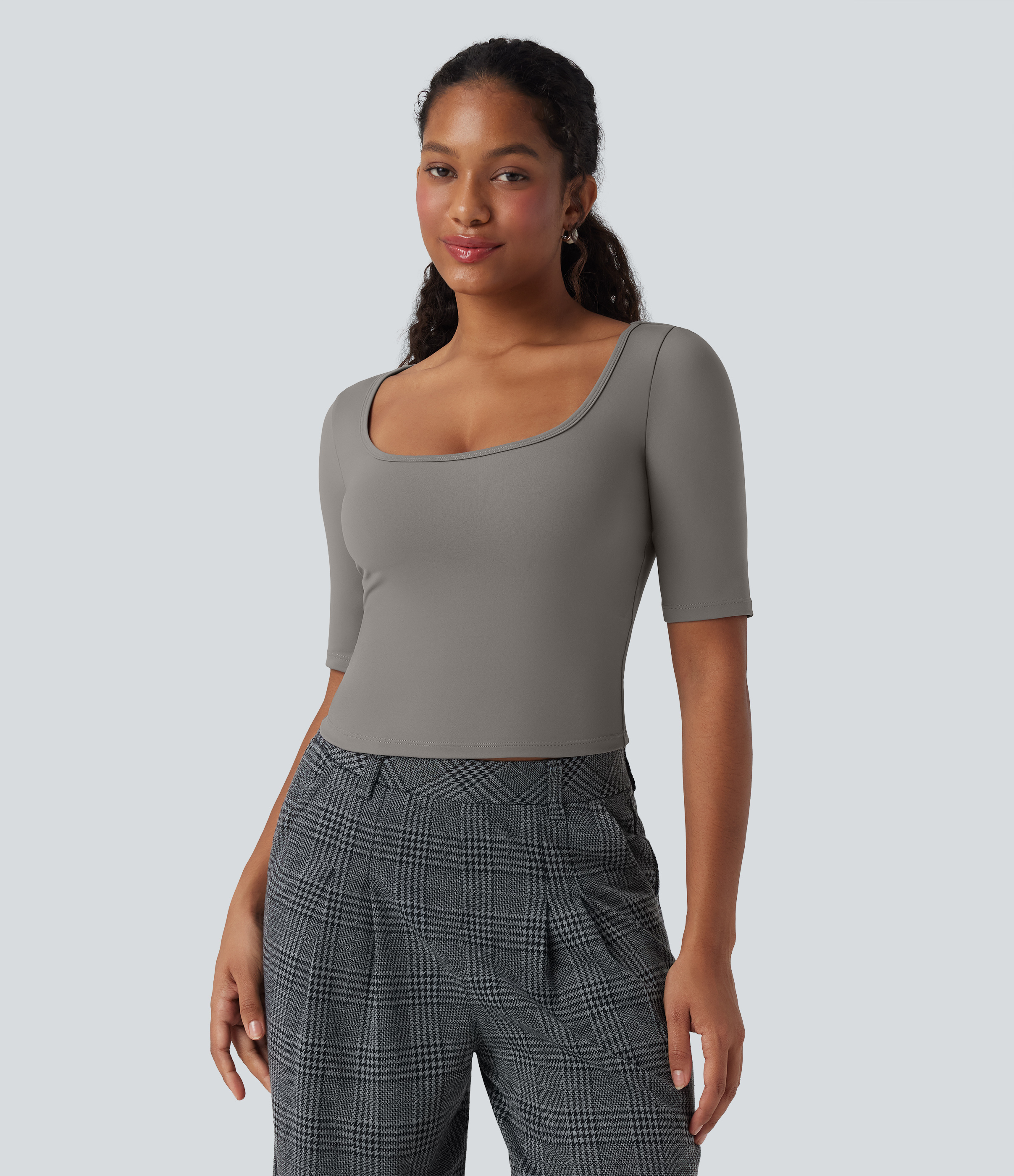 SoftlyZero™ Airy Scoop Neck Short Sleeve Cool Touch Work T-Shirt