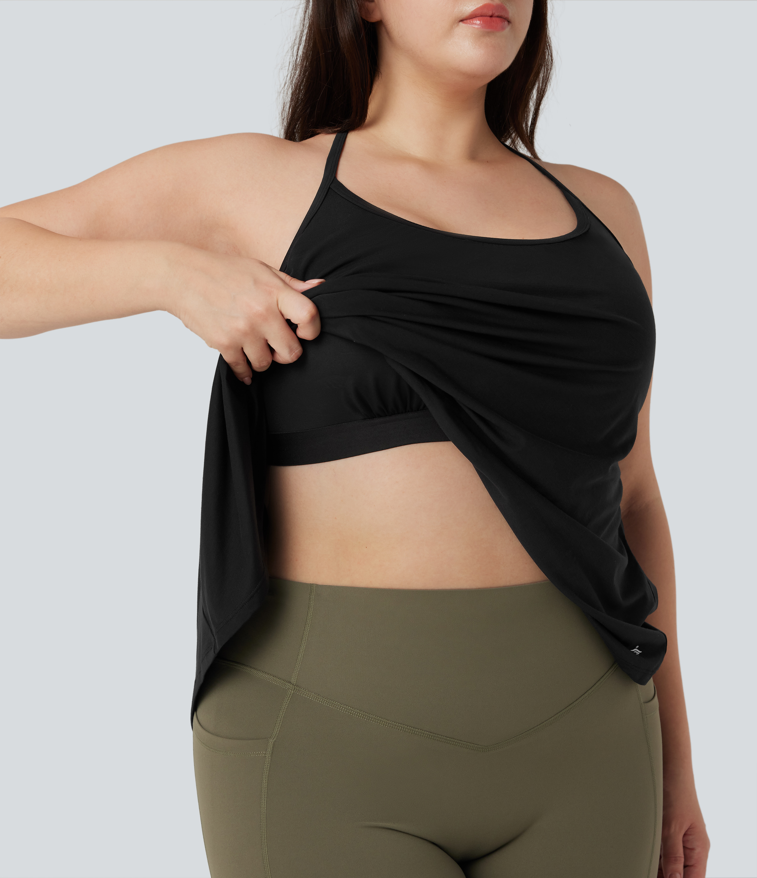 Halara Plus Size SoftlyZero™ Airy Halter Draped InstantCool Yoga Sports Top