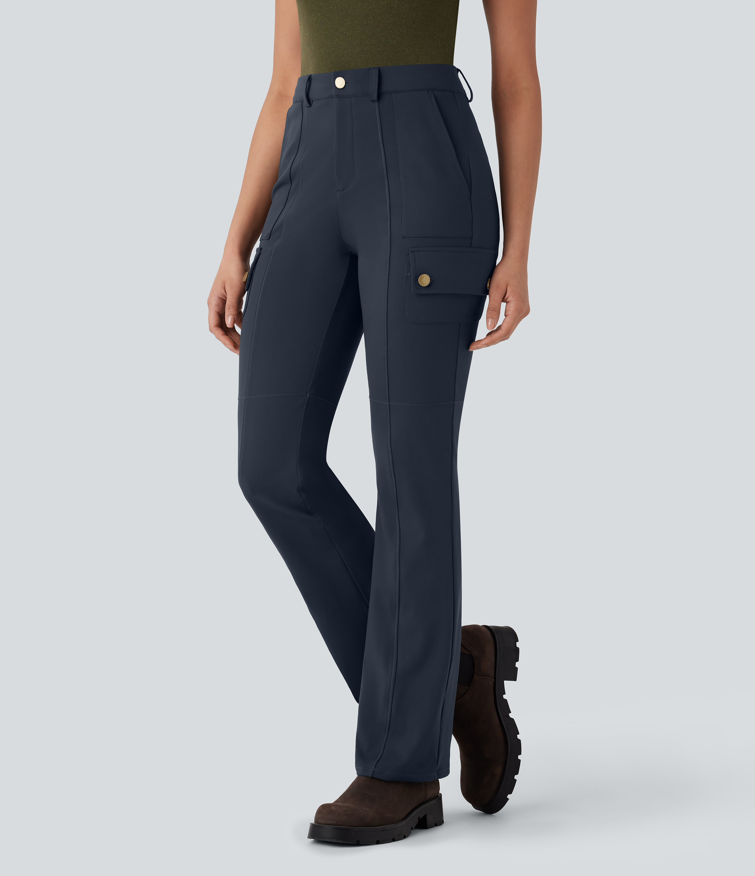DayStretch Mid Rise Pockets Hiking Cargo Bootcut Pants