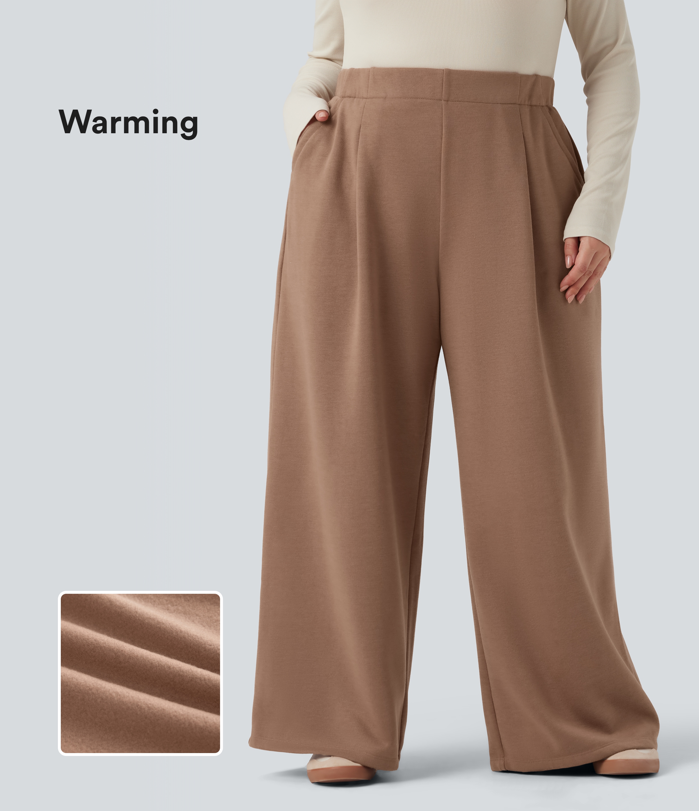 【Raucohouse】Hugo fleece wide banding pants HUGO - HUGO x RB cotton-terry tracksuit bottoms with logo
