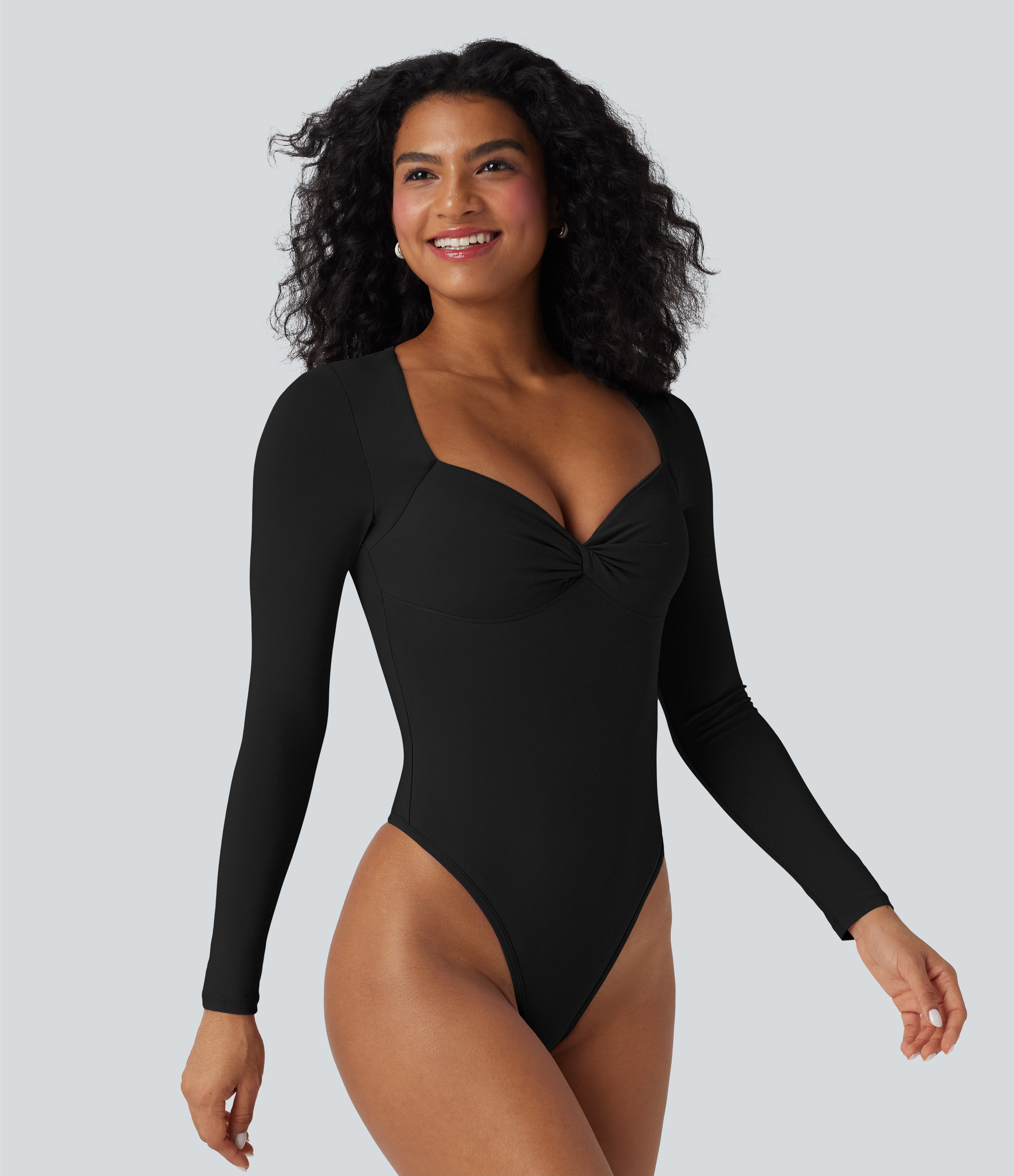 Negro Body de oficina de manga larga / 2
