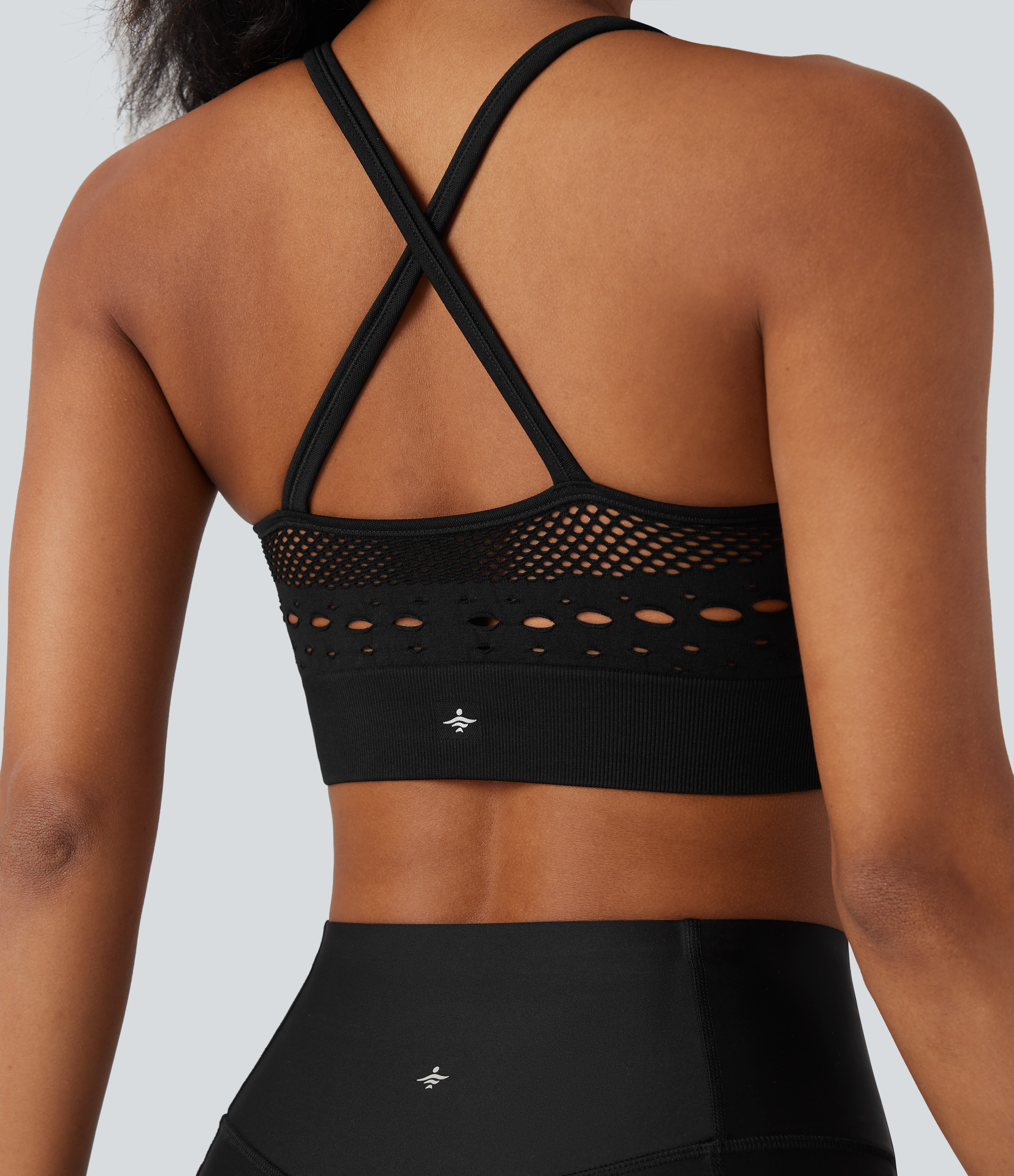 OneForm Seamless Flow Light Support U Neck Crochet Yoga Sports Bra