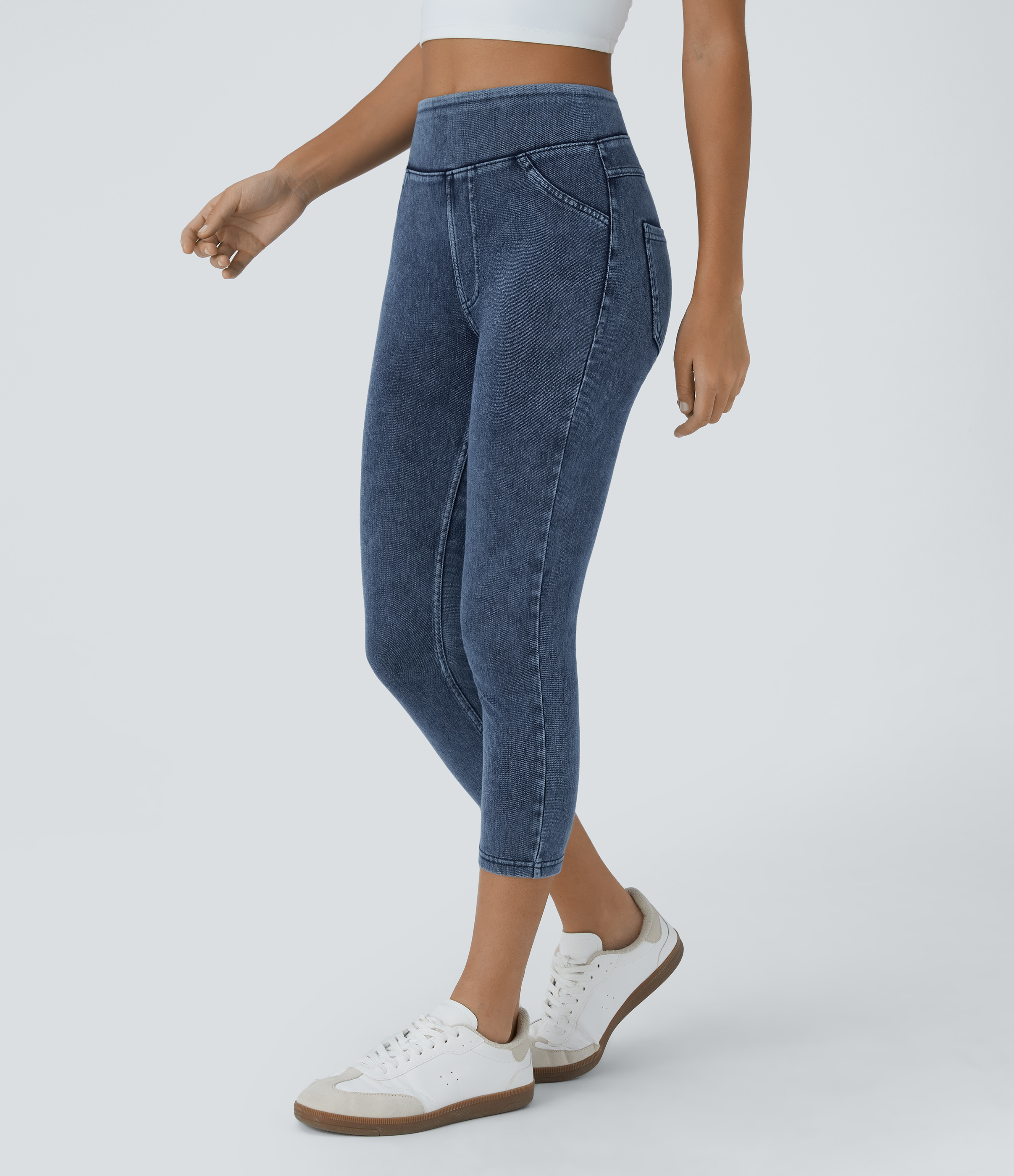 Halara Flex™ High Waisted Pocket Denim Capri Casual Leggings
