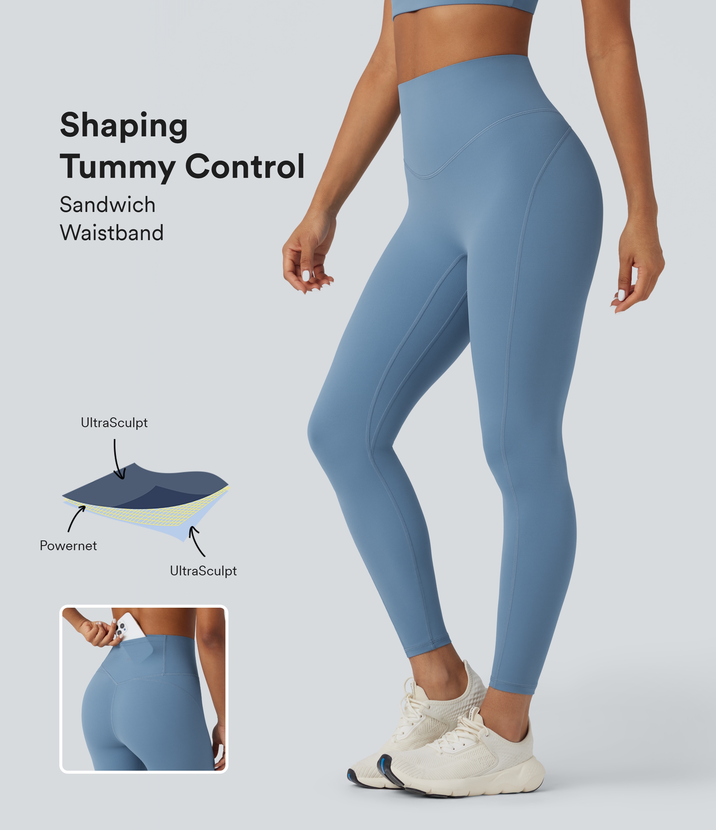 Halara UltraSculpt™ High Waisted Tummy Control Workout Leggings with Pocket