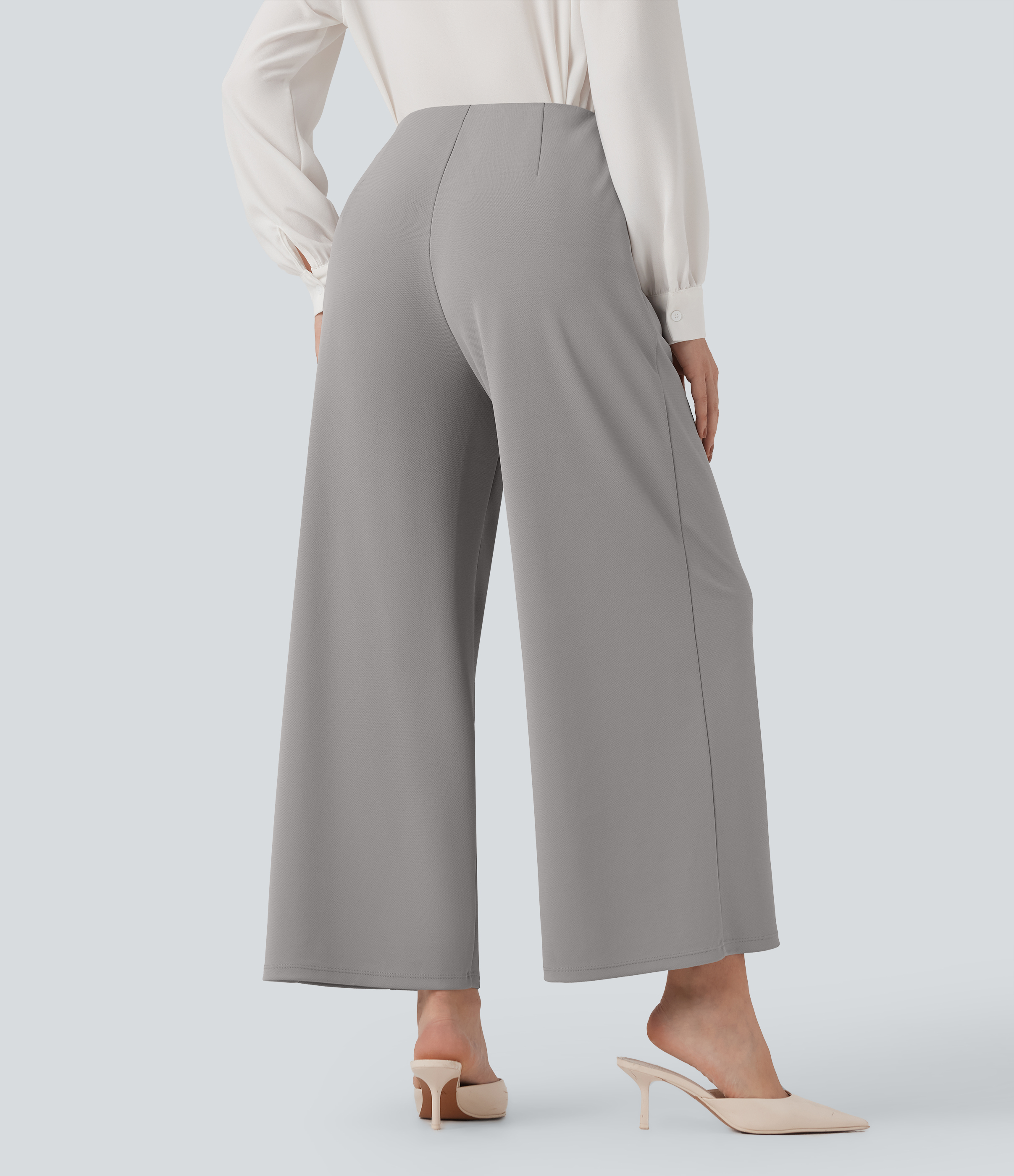 Paloma Halara Flex™ - 7/8-Stoffhose aus Krepp mit hohem Bund, Seitentaschen und weitem Bein / 2