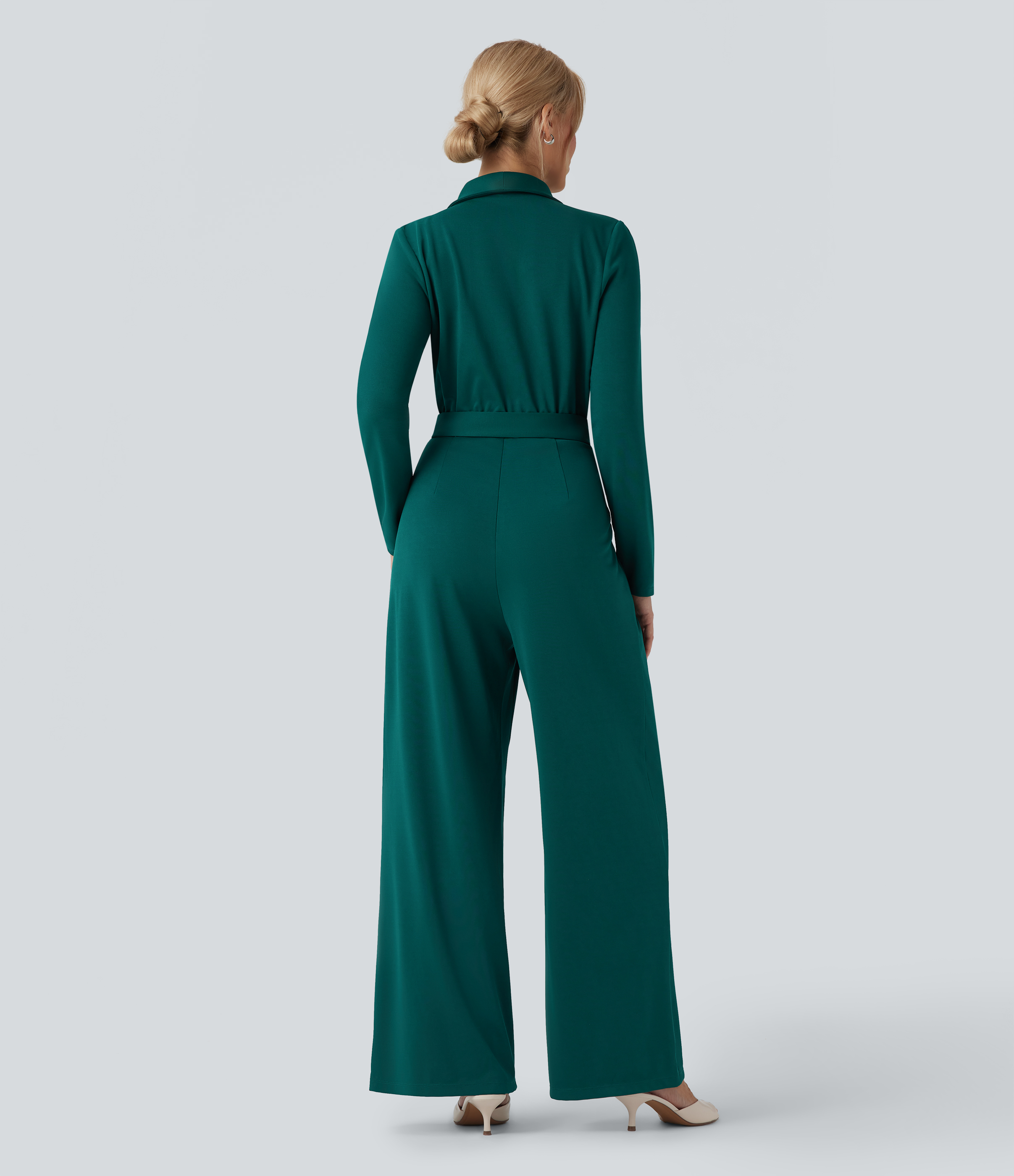 Bayberry V-hals langermet jumpsuit med belte og lommer – superenkelt / 2