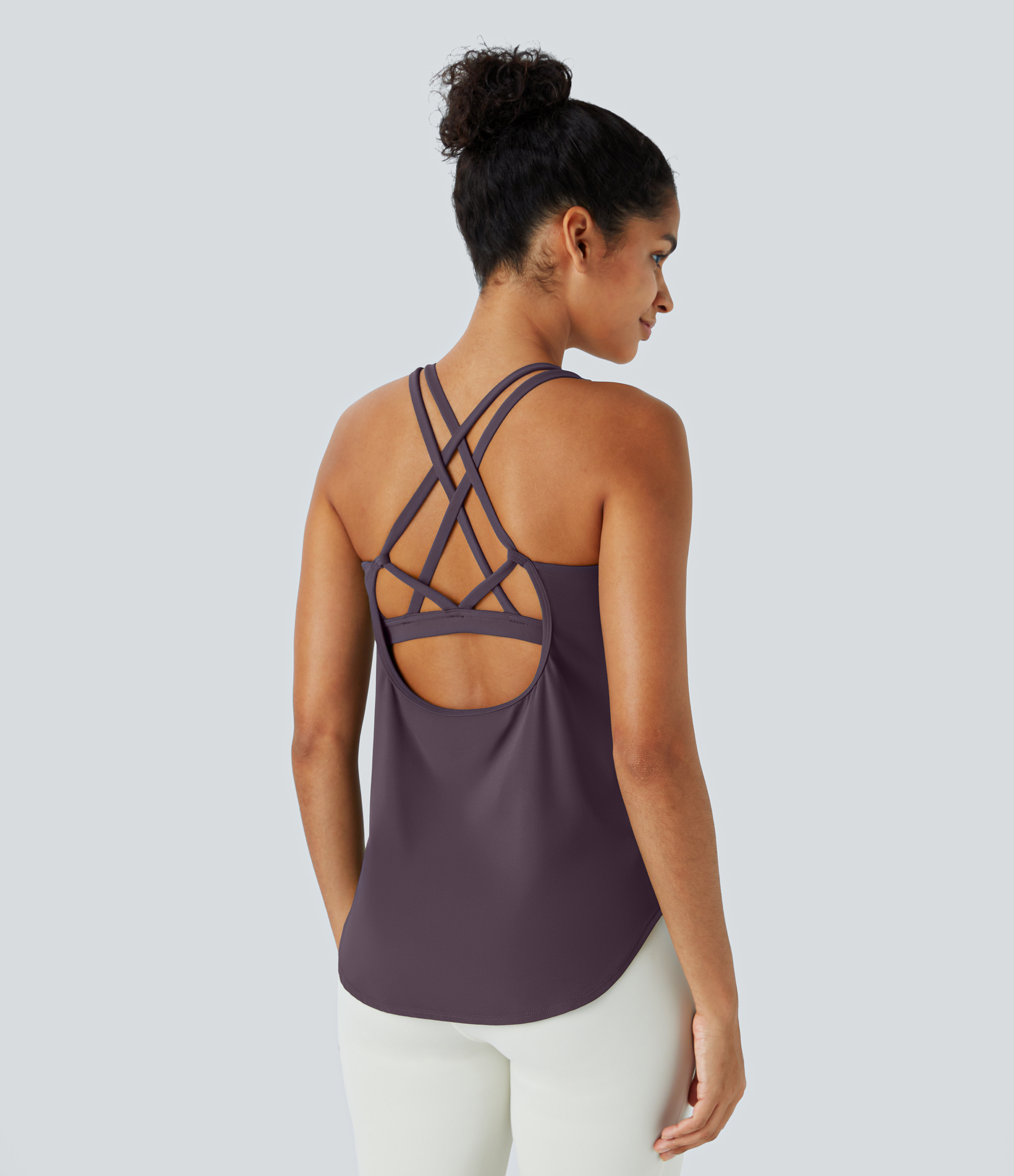 Halara UltraSculpt™ U-Ausschnitt Gerundetes Saum Lauf-Tanktop