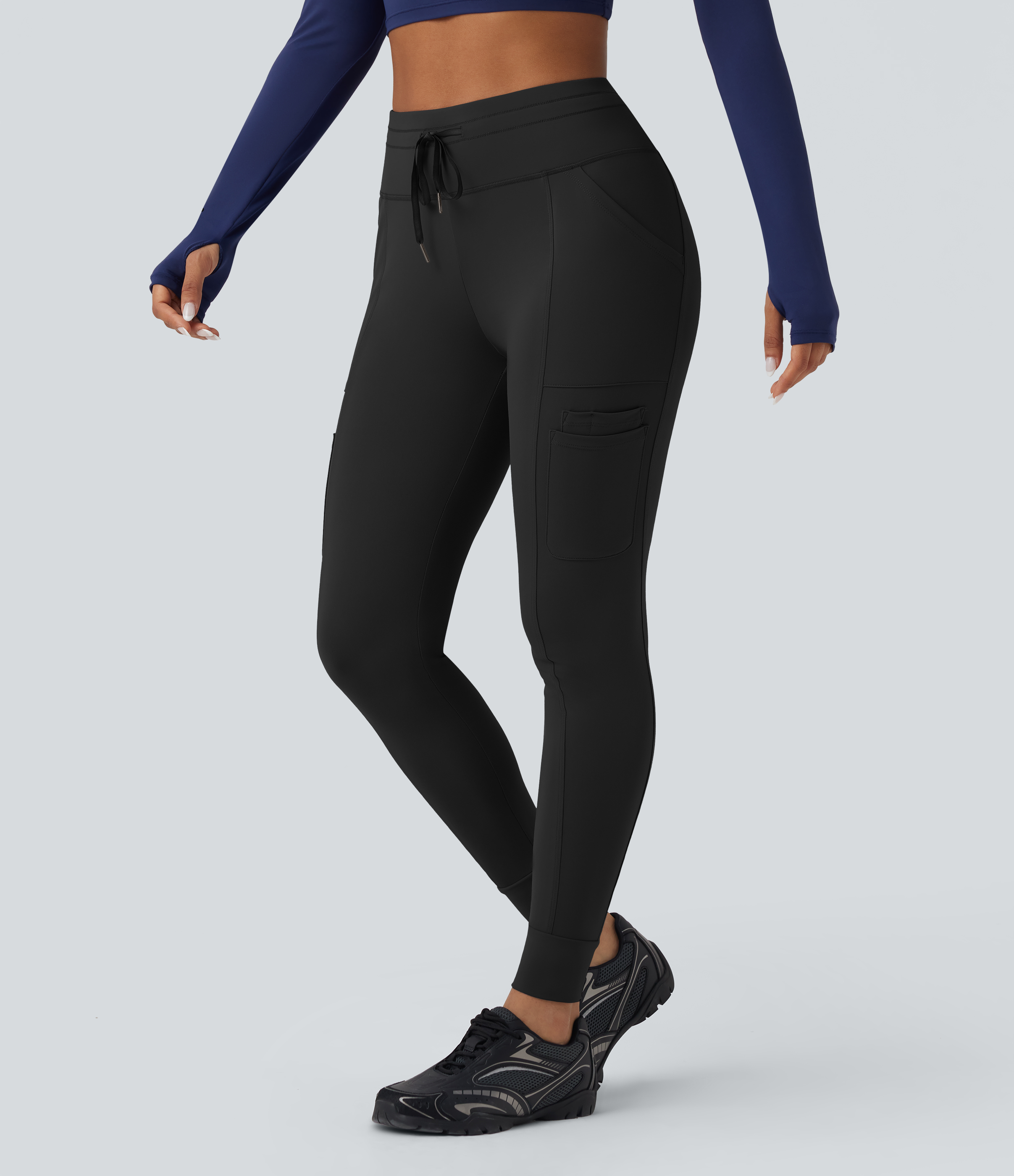 SoftlyZero™ Plush High Waisted Drawstring Hiking Joggers with Pockets