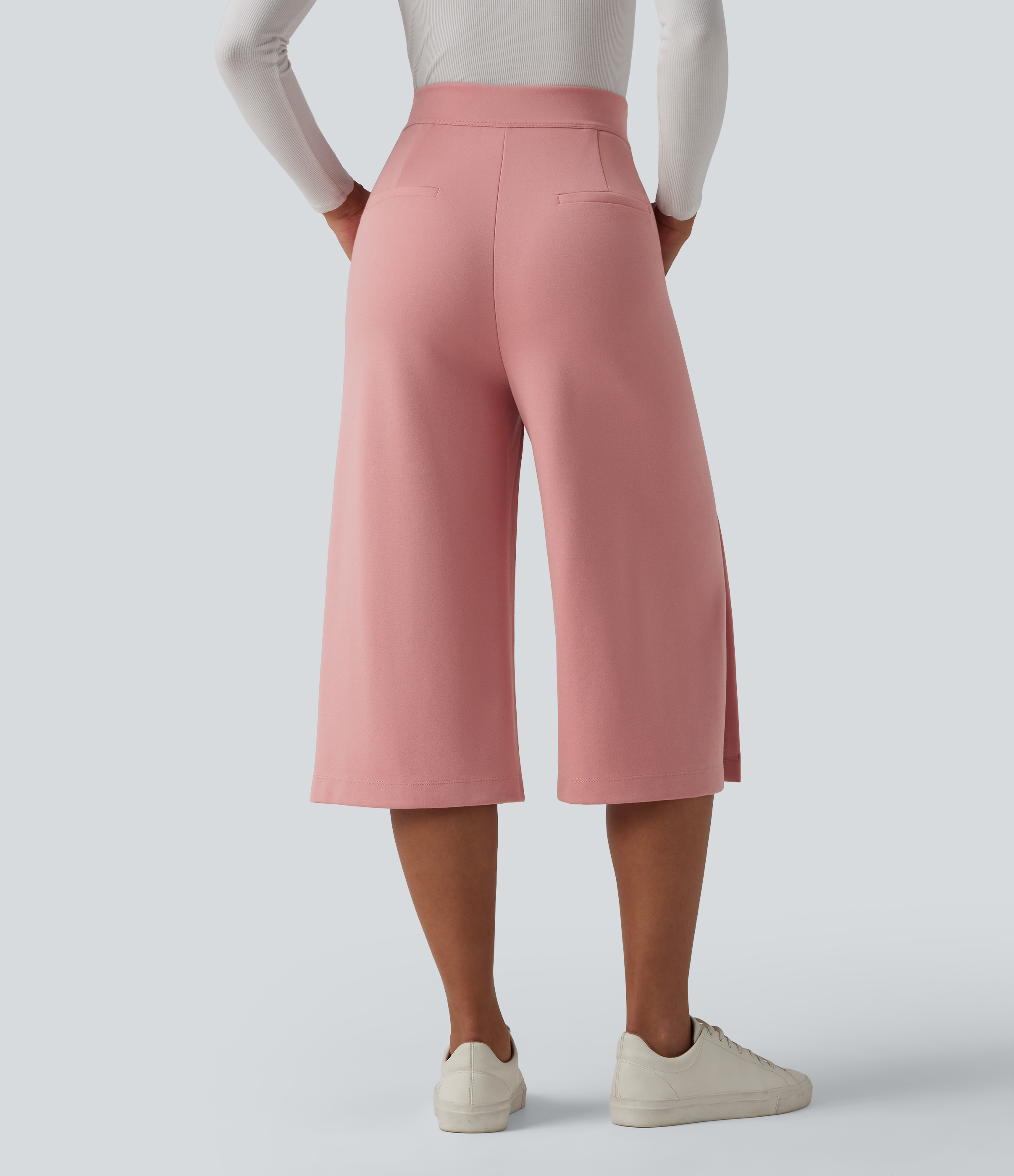 Halara Flex™ High Waisted Wide Leg Capri Suit Work Pants with Pockets