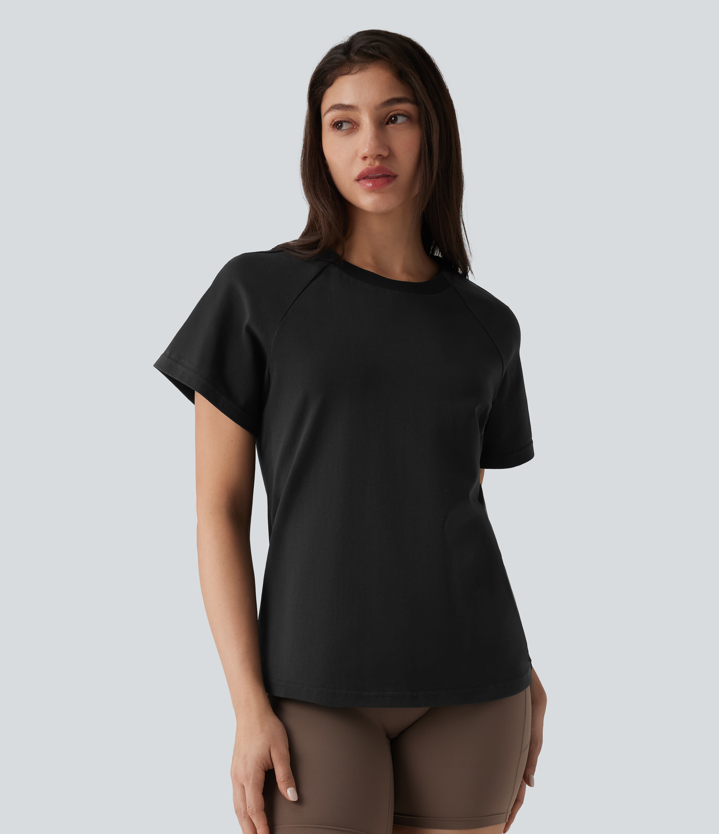 Halara Cotton Jersey Round Neck Short Sleeve Casual T-Shirt