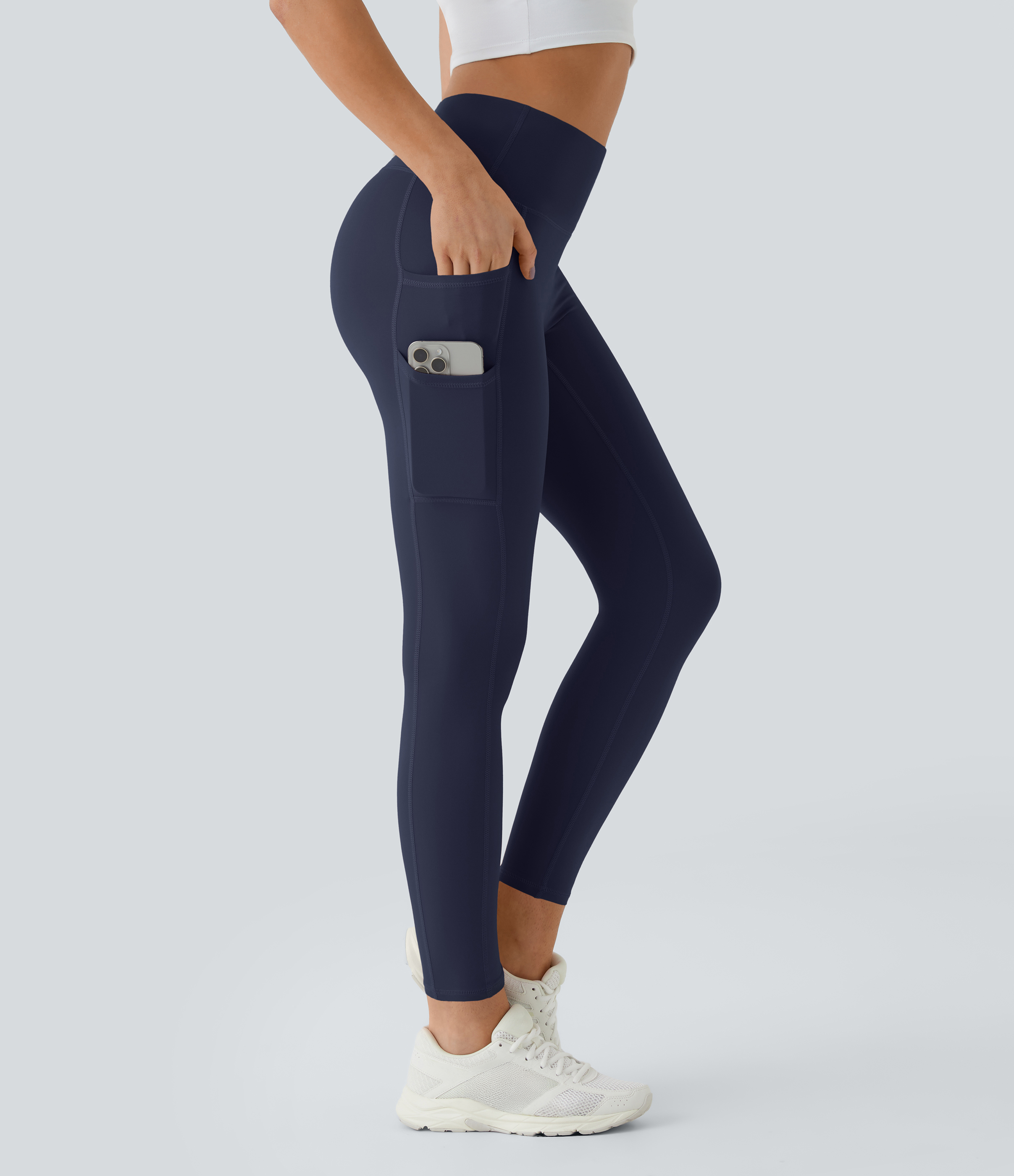 SoftlyZero™ High Waisted Double Pockets Plain Leggings-UPF50+