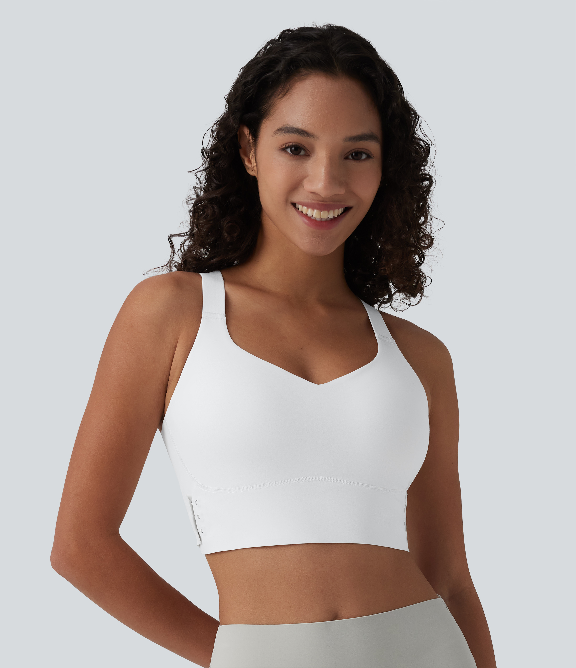 White Halara UltraSculpt™ Medium Support Training Sports Bra / 2
