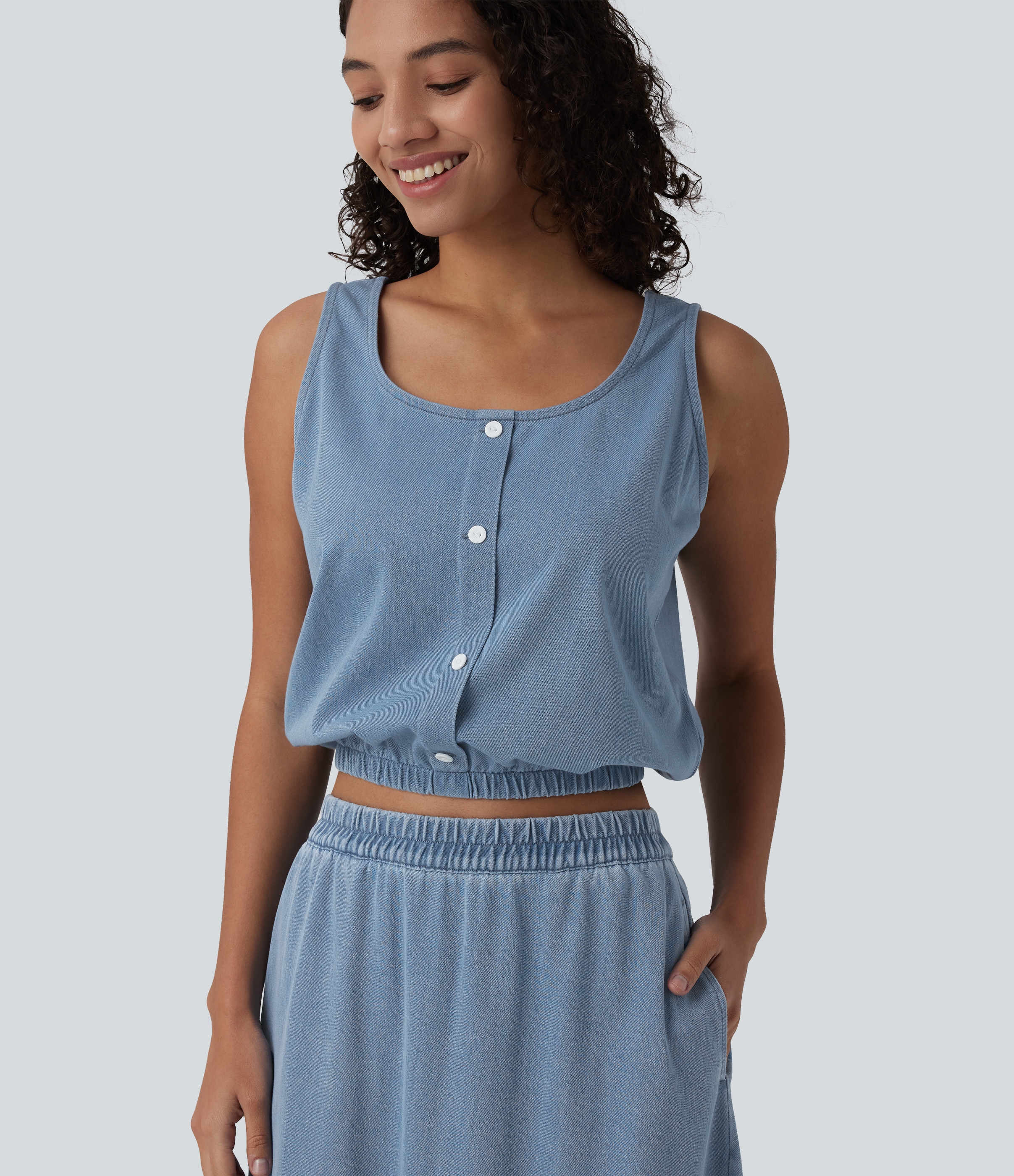 Halara Flex™ Débardeur casual en jean col U