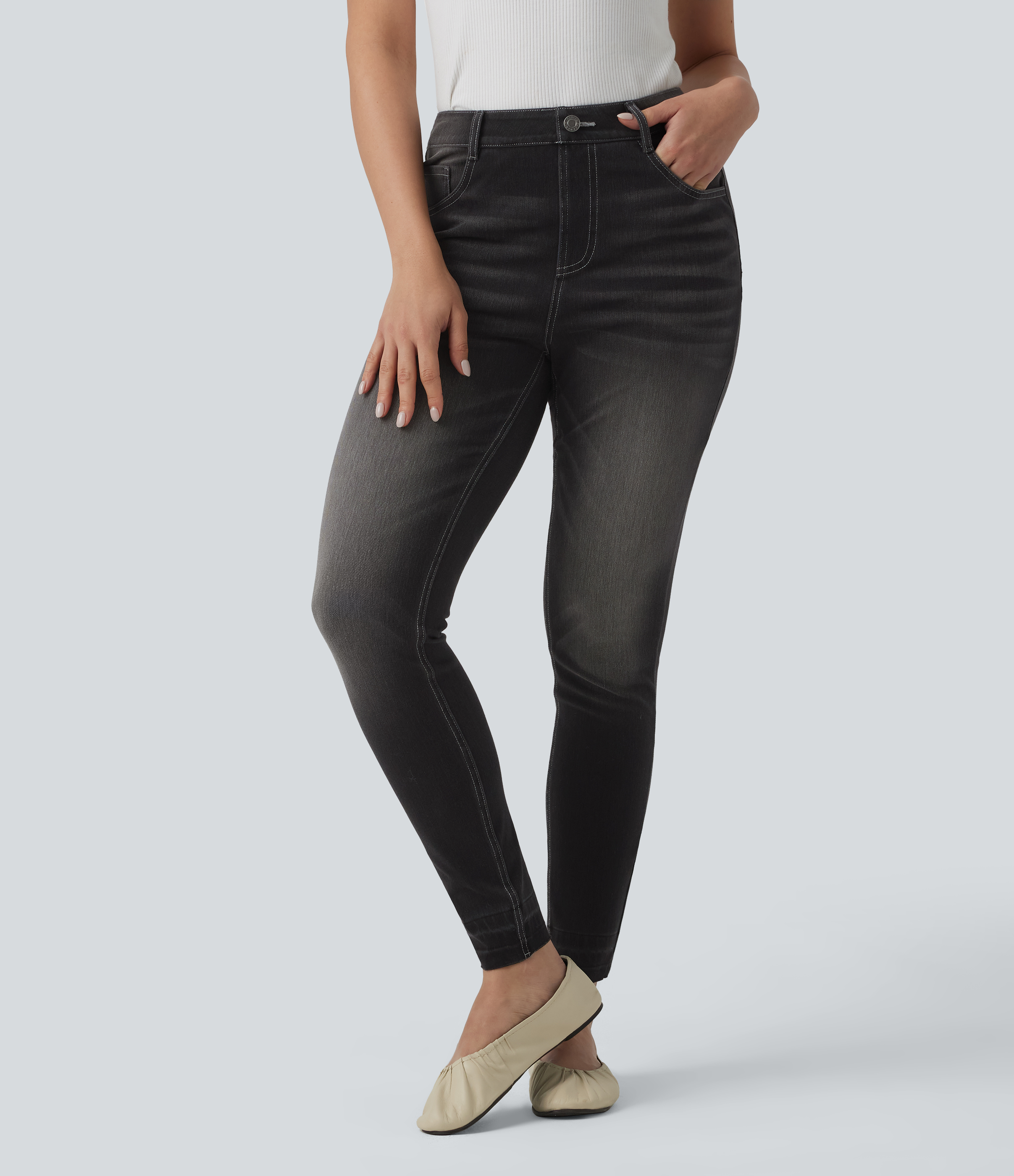 Halara Flex™ High Waisted Slim Casual Jeans with Pockets