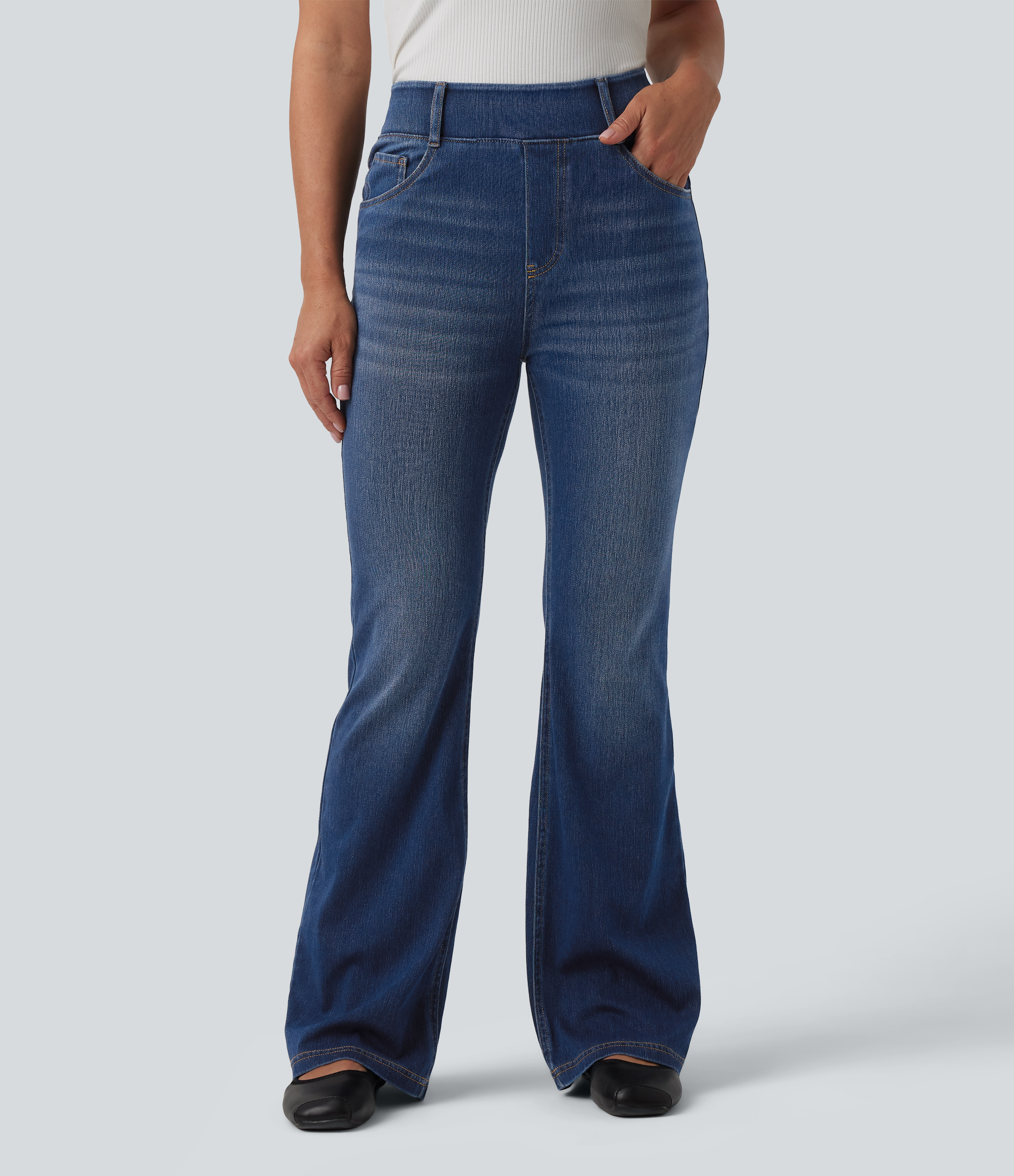 Halara Flex™ High Waisted Flare Casual Jeans with Pockets