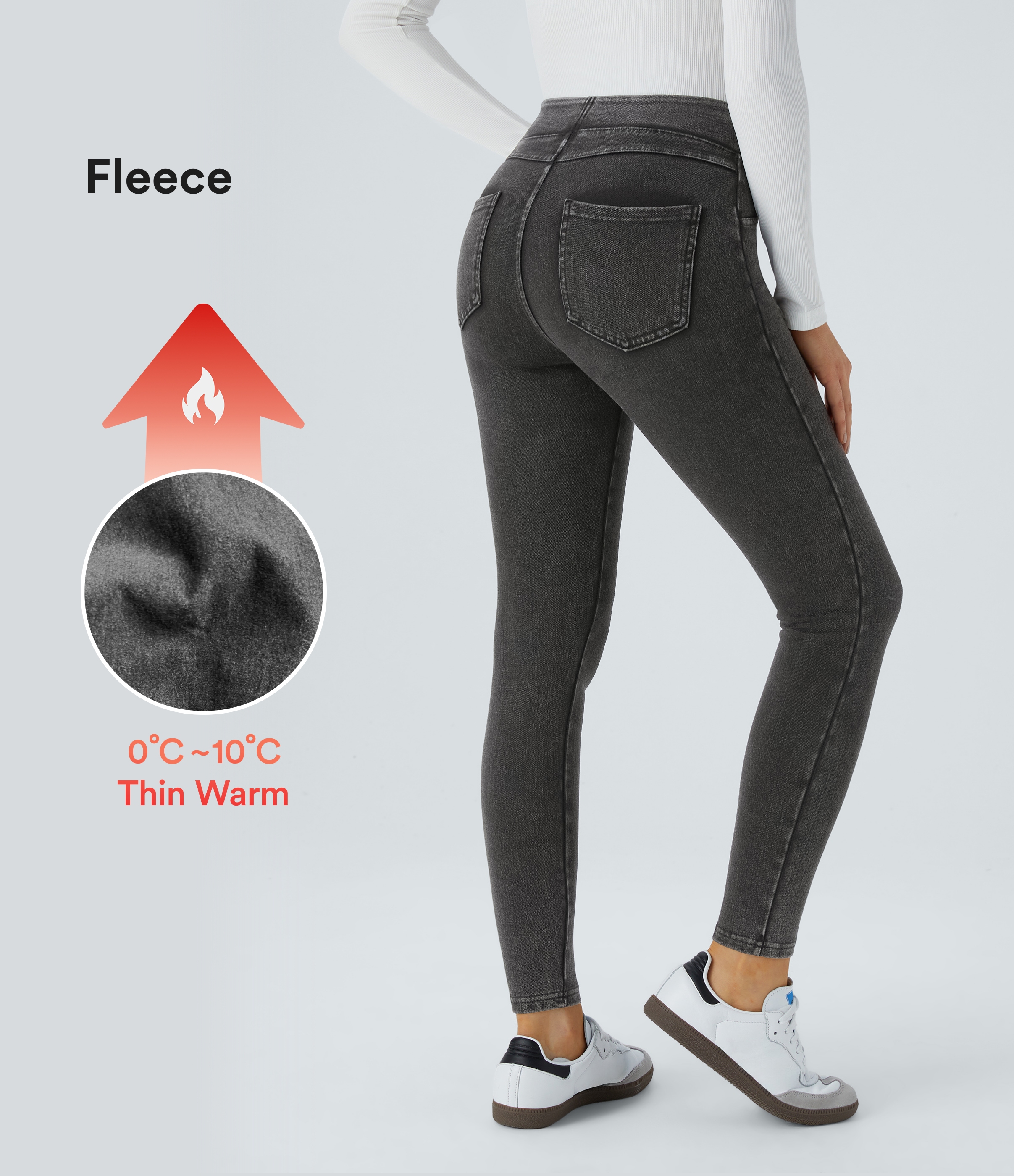 Halara Flex™ Denim Heat High Waisted Pocket Casual Leggings