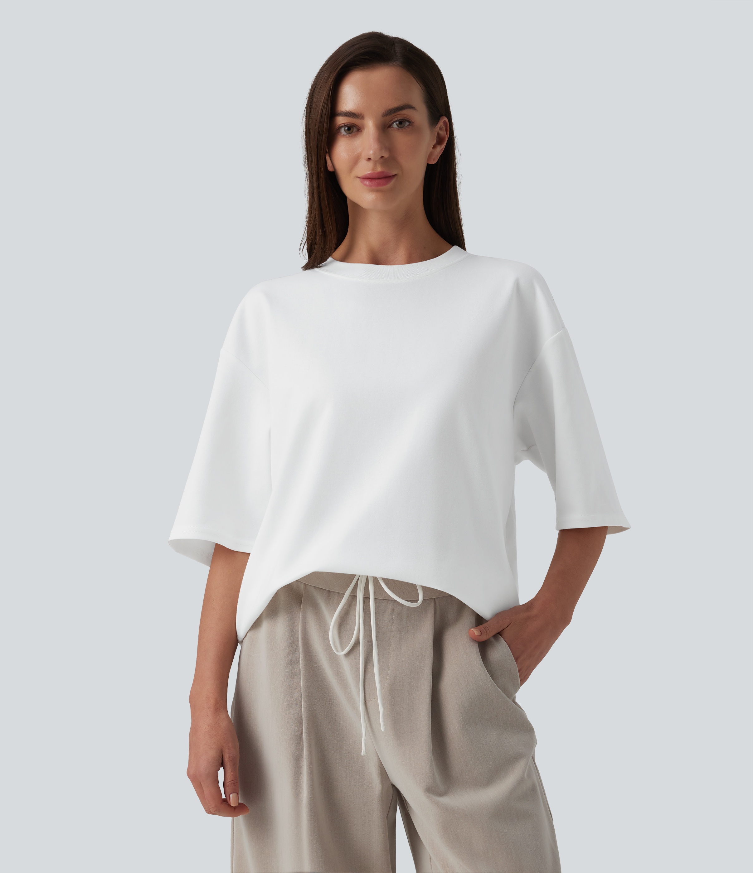 Round Neck Half Sleeve Oversize Casual T-Shirt