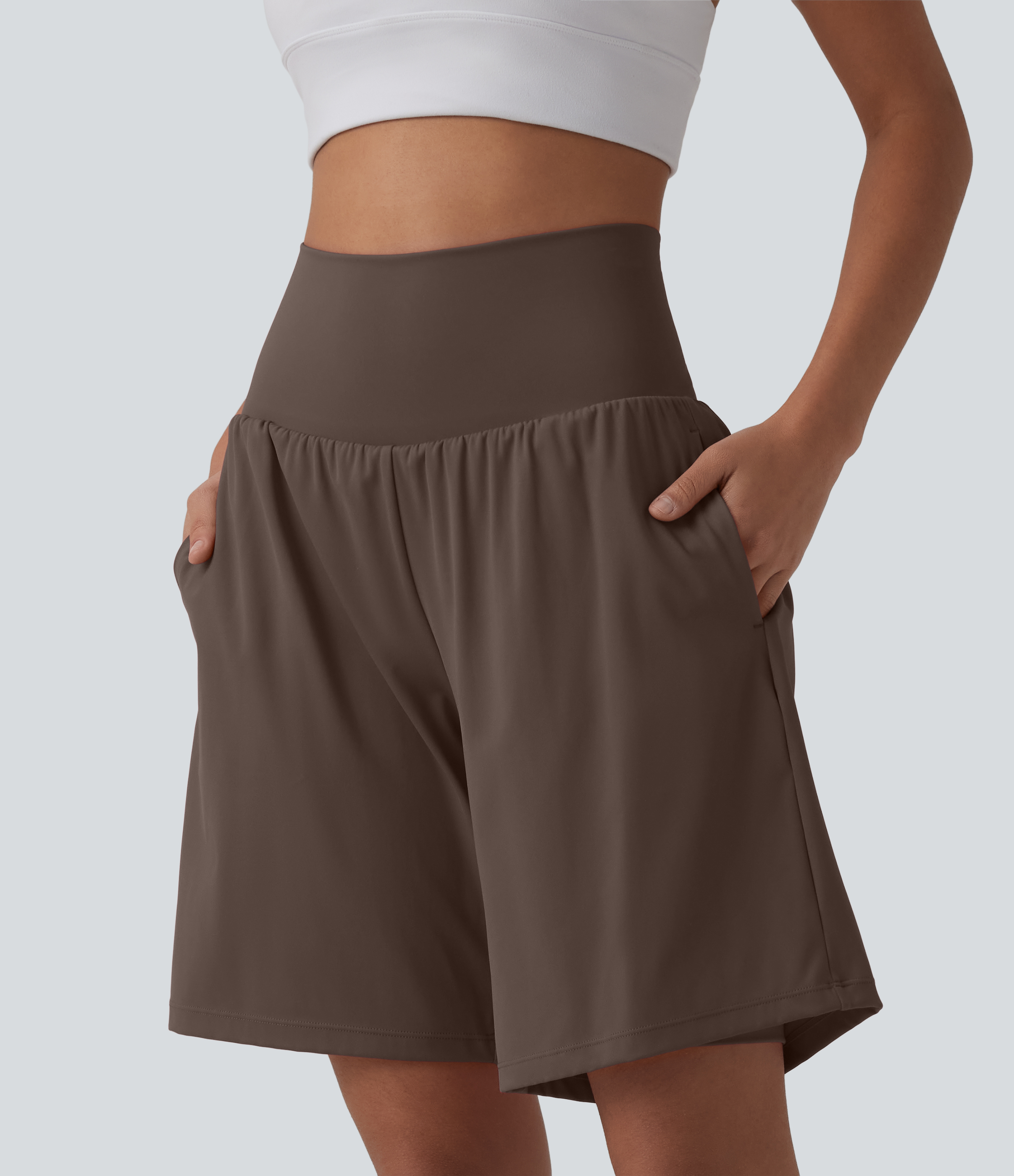 SoftlyZero™ Airy Super High Waisted 2-in-1 Cool Touch Yoga Shorts 9" with Pockets