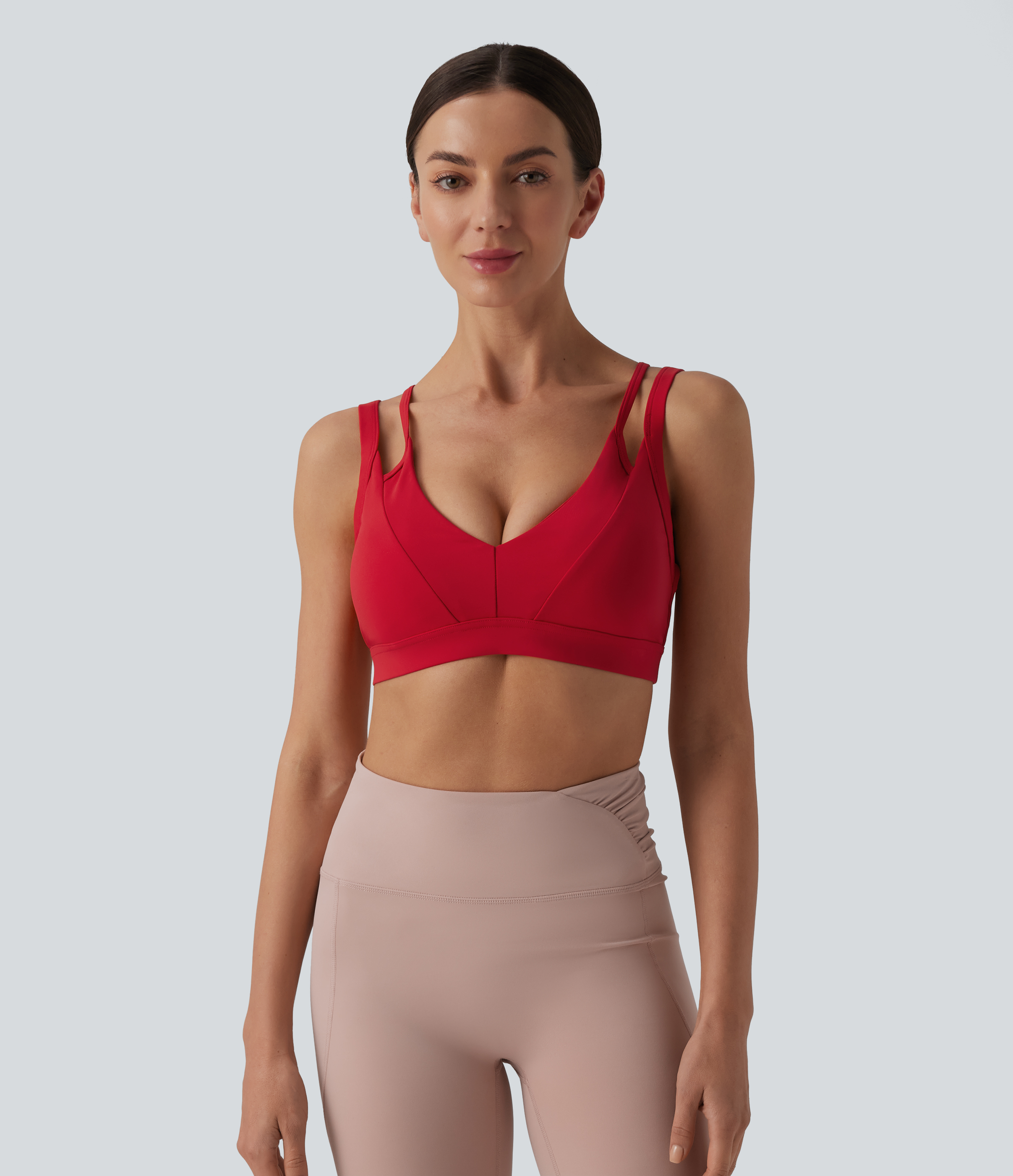 SoftlyZero™ Airy Low Support Double Straps Backless Cool Touch Yoga Sports Bra-UPF50+