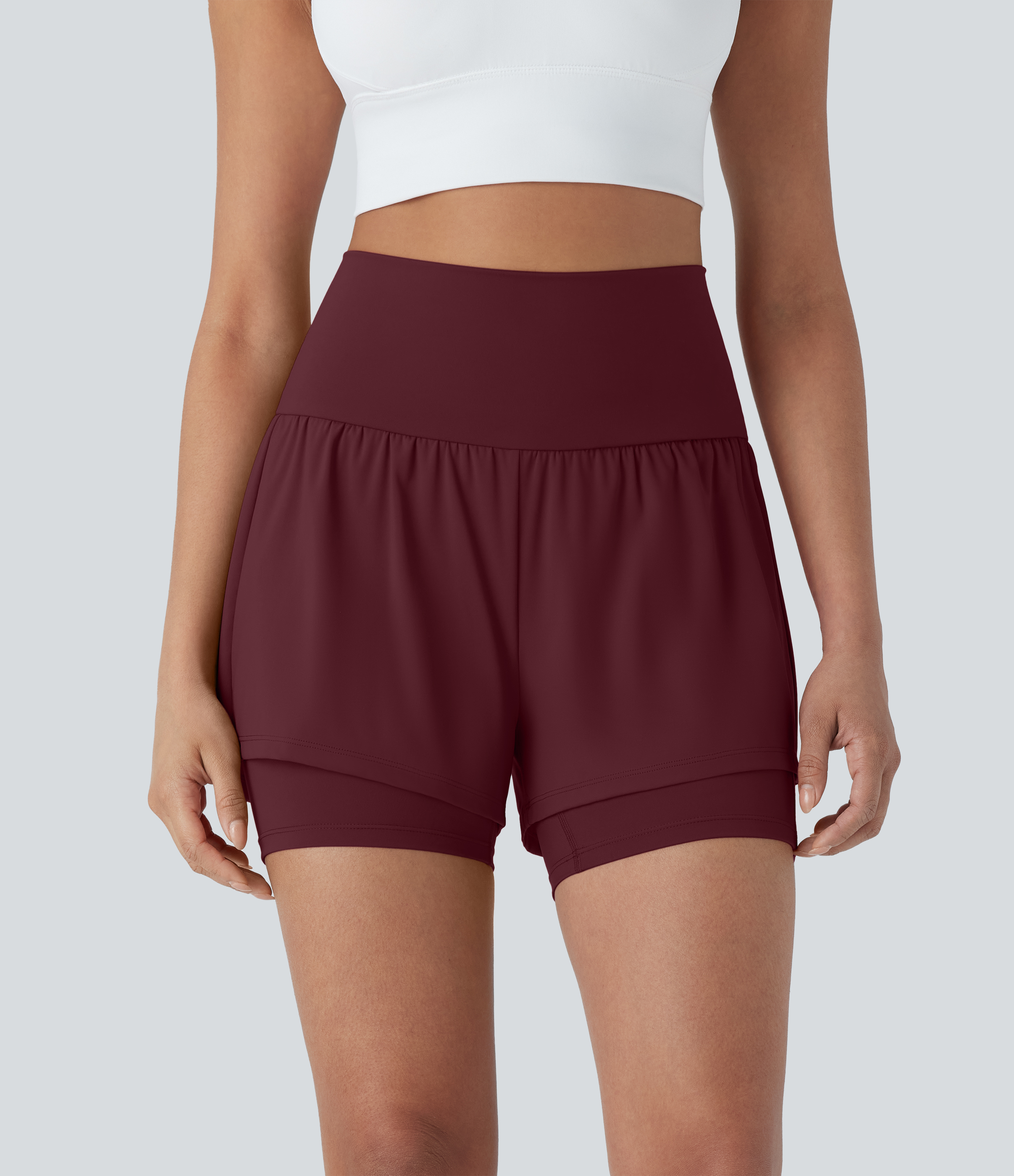 SoftlyZero™ Airy Super High Waisted 2-in-1 Cool Touch Yoga Shorts 5'' with Pockets