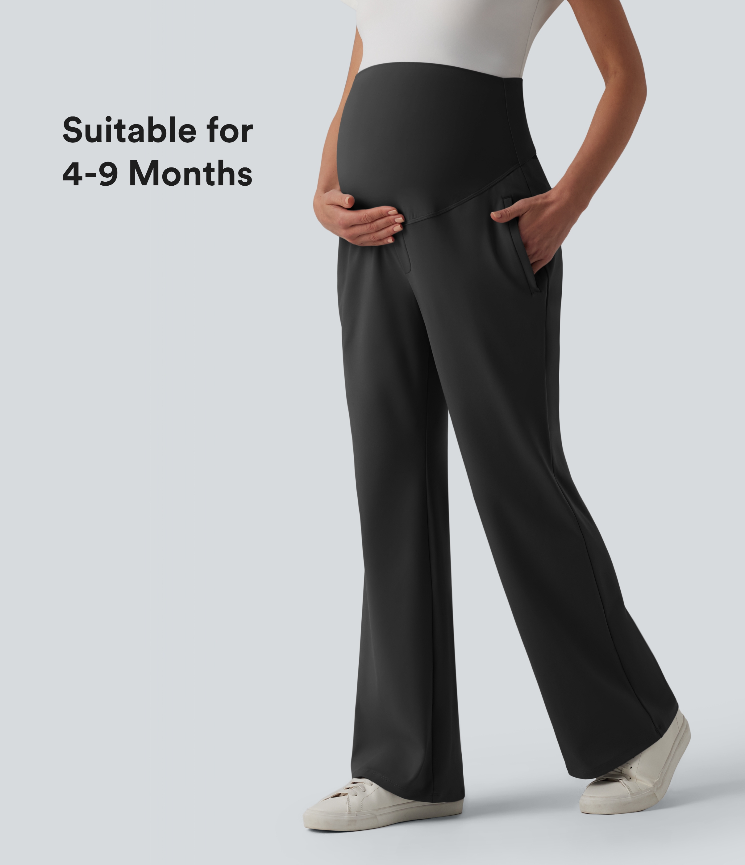 Halara Flex™ DayStretch Super High Waisted Work Maternity Flare Pants with Zipper Pockets