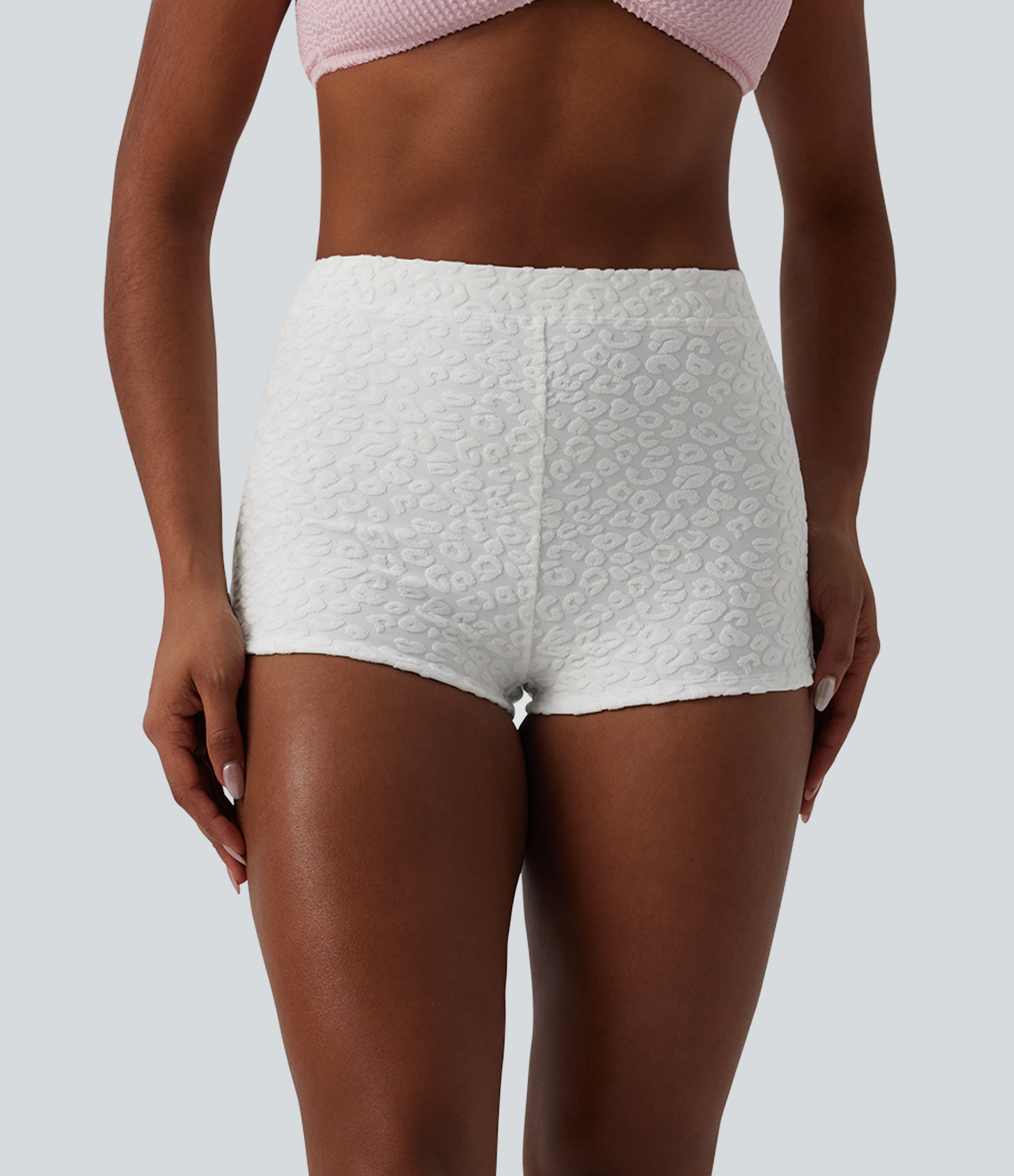 Bas de maillot de bain bikini taille haute imprimé léopard