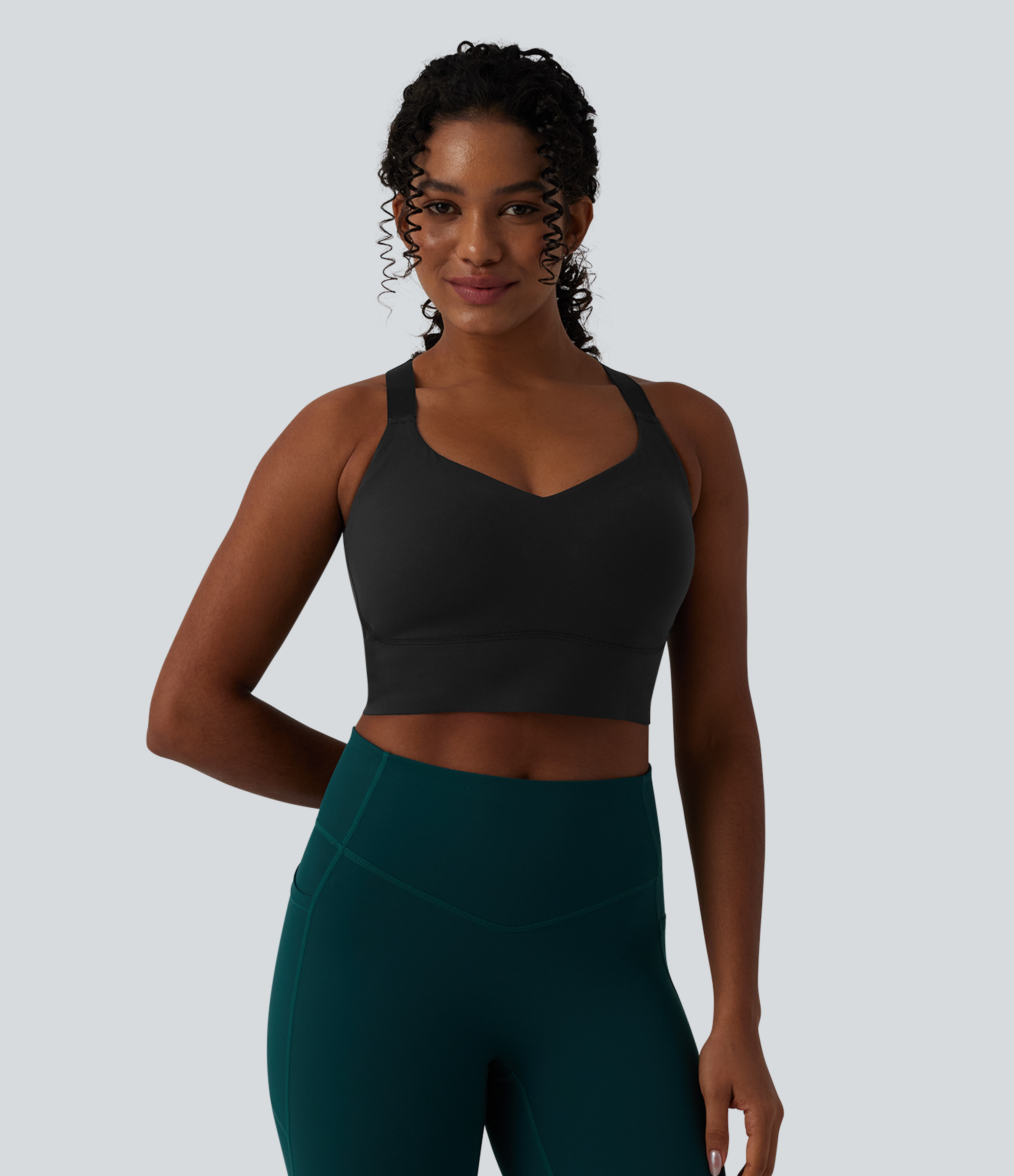 Black Halara UltraSculpt™ Medium Support Training Sports Bra E-G / 2
