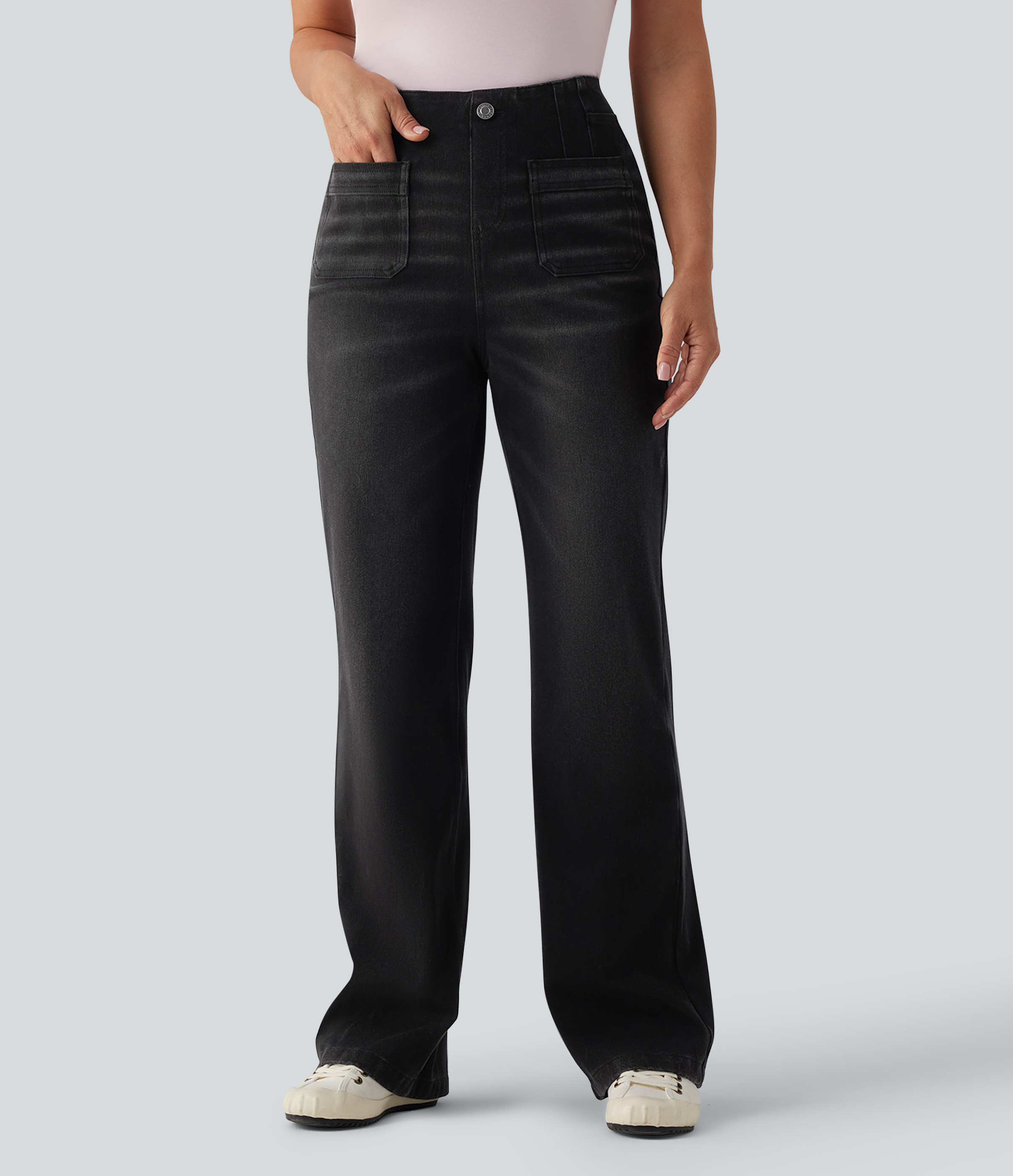 Halara Flex™ High Waisted Straight Leg Casual Jeans with Pockets