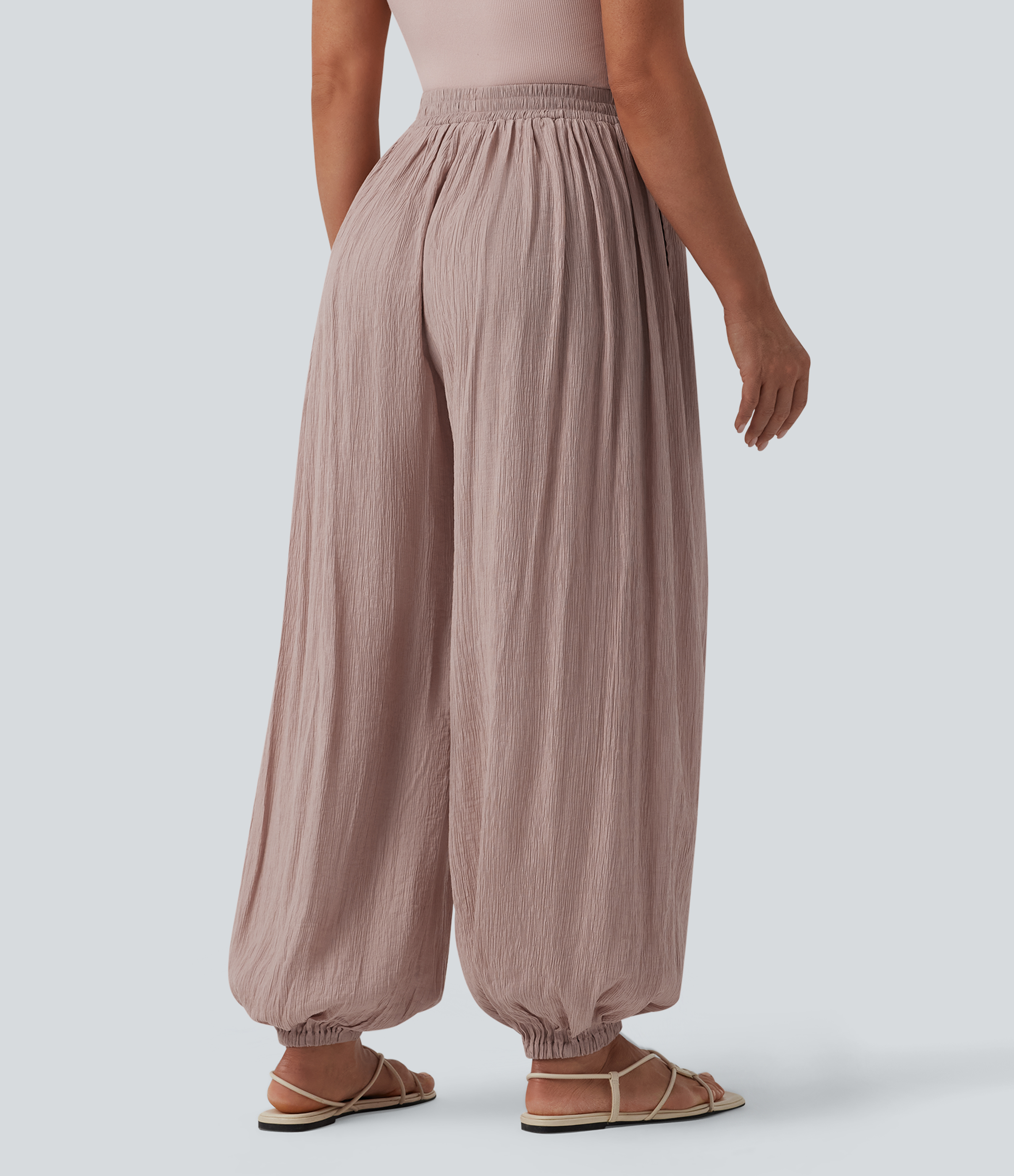 Burnished Lilac Mid Rise Baggy Joggers with Pockets / 2