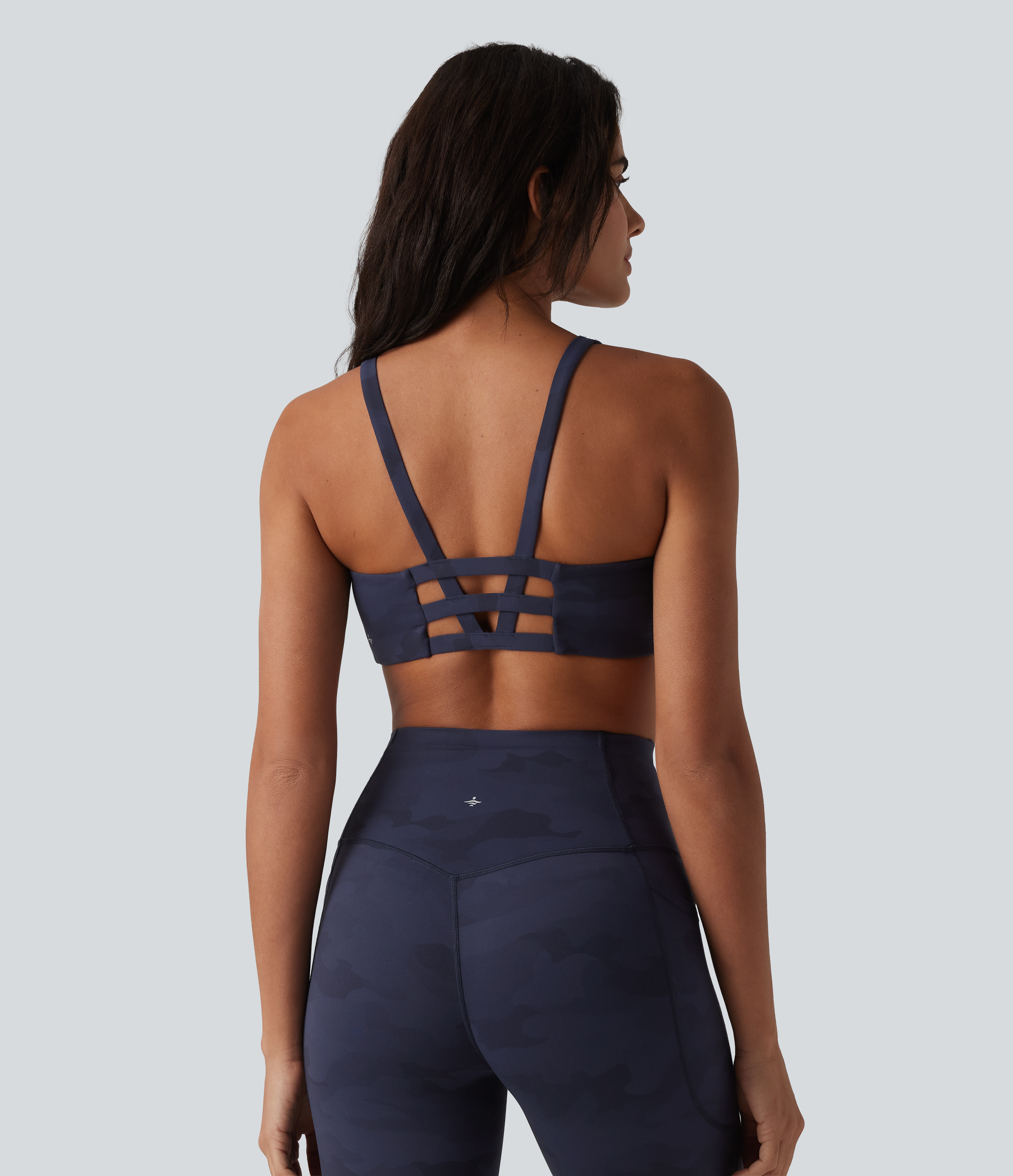 Halara UltraSculpt™ Camo Print Low Support U Neck Cut Out Yoga Sports Bra