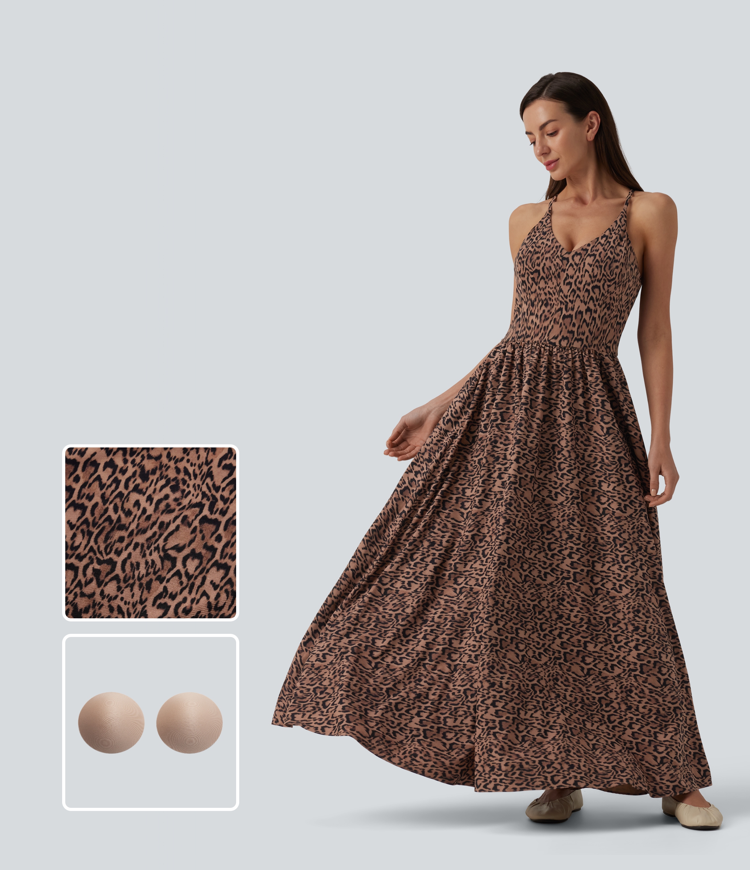 Lässiges, fließendes Maxikleid mit Seitentaschen 