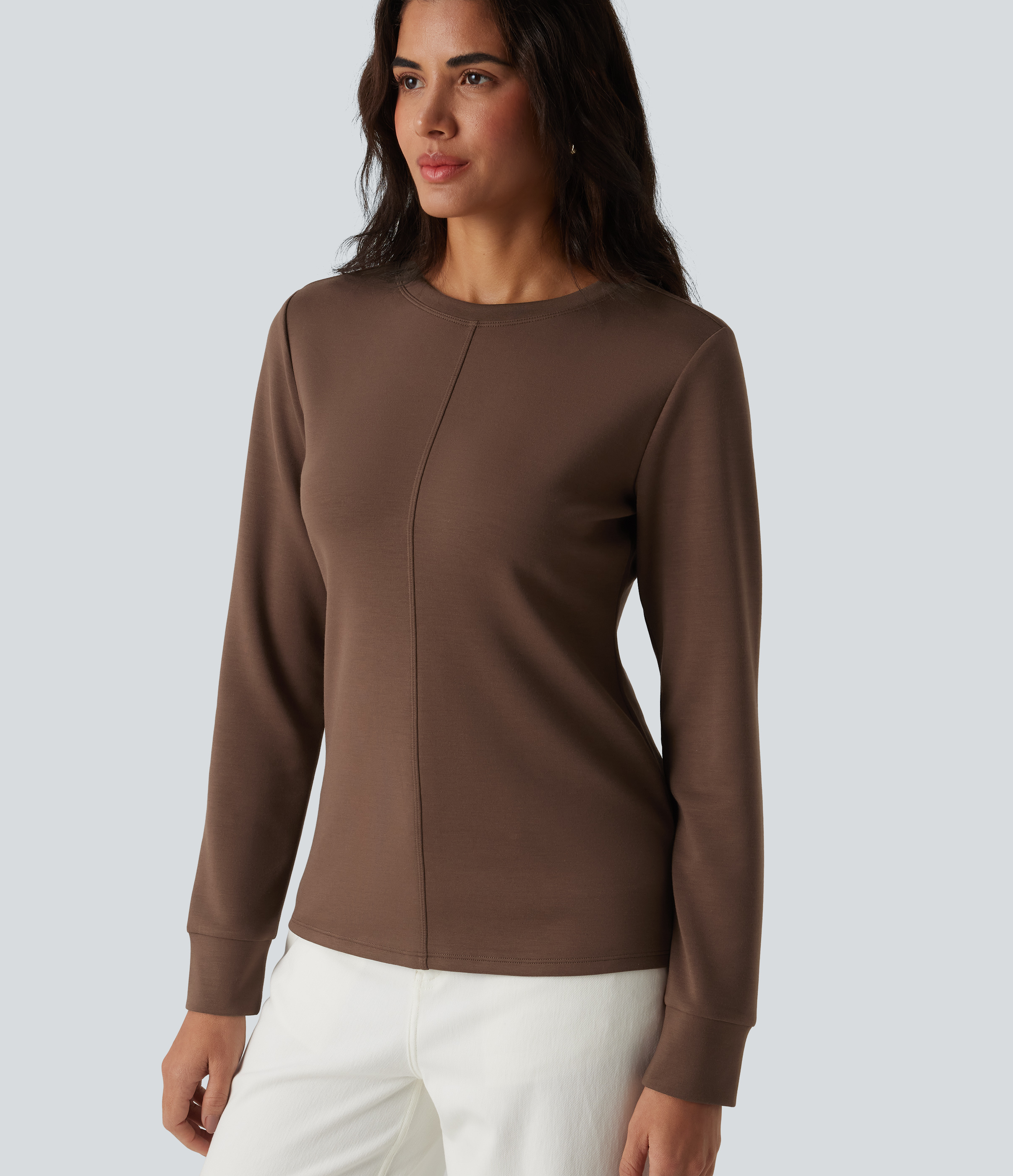 SpacerTek™ Round Neck Long Sleeve Casual Sweatshirt