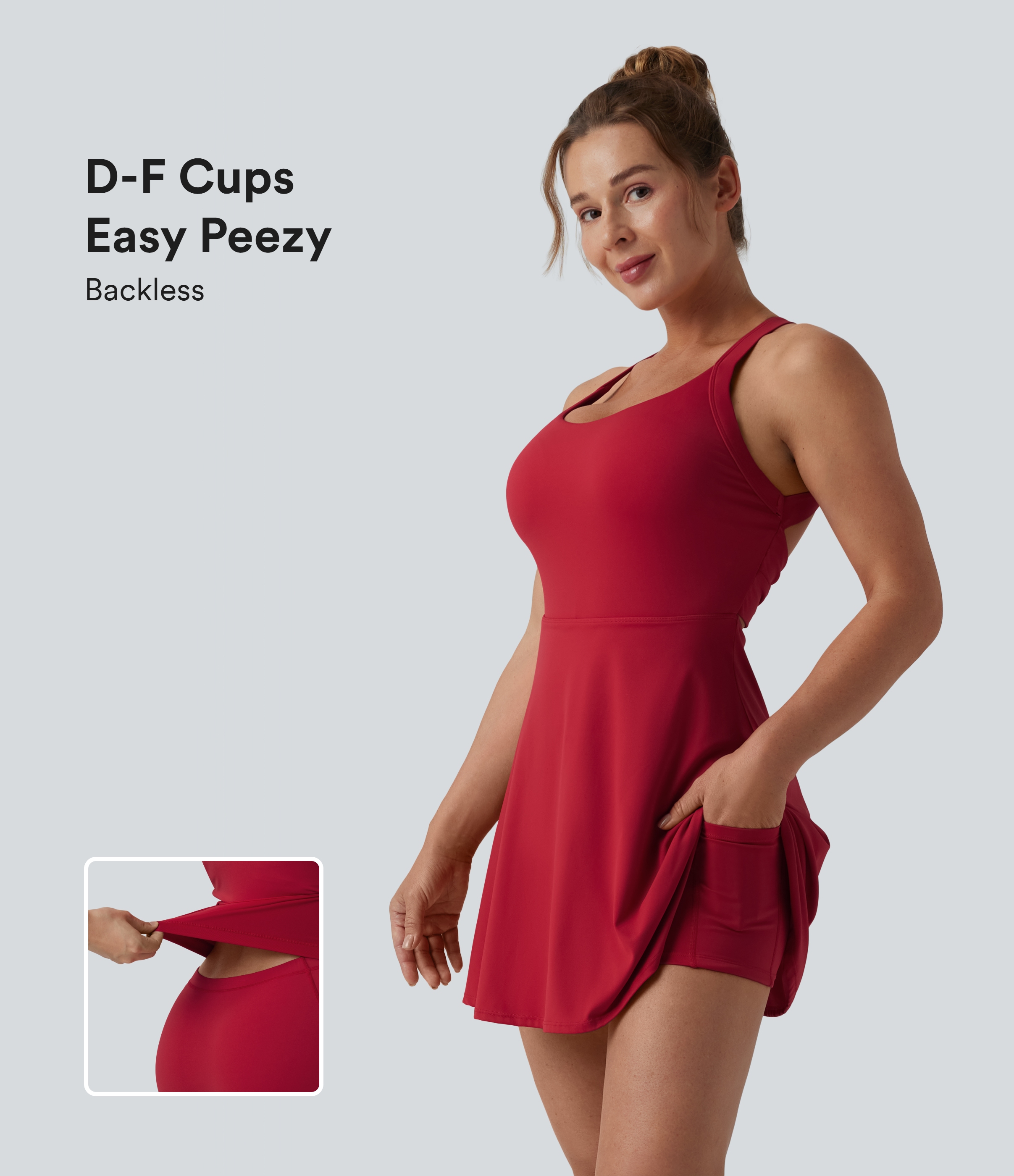 SoftlyZero™ Airy Backless Twisted Cool Touch Dance Active Dress-Easy Peezy Edition D-F Cups