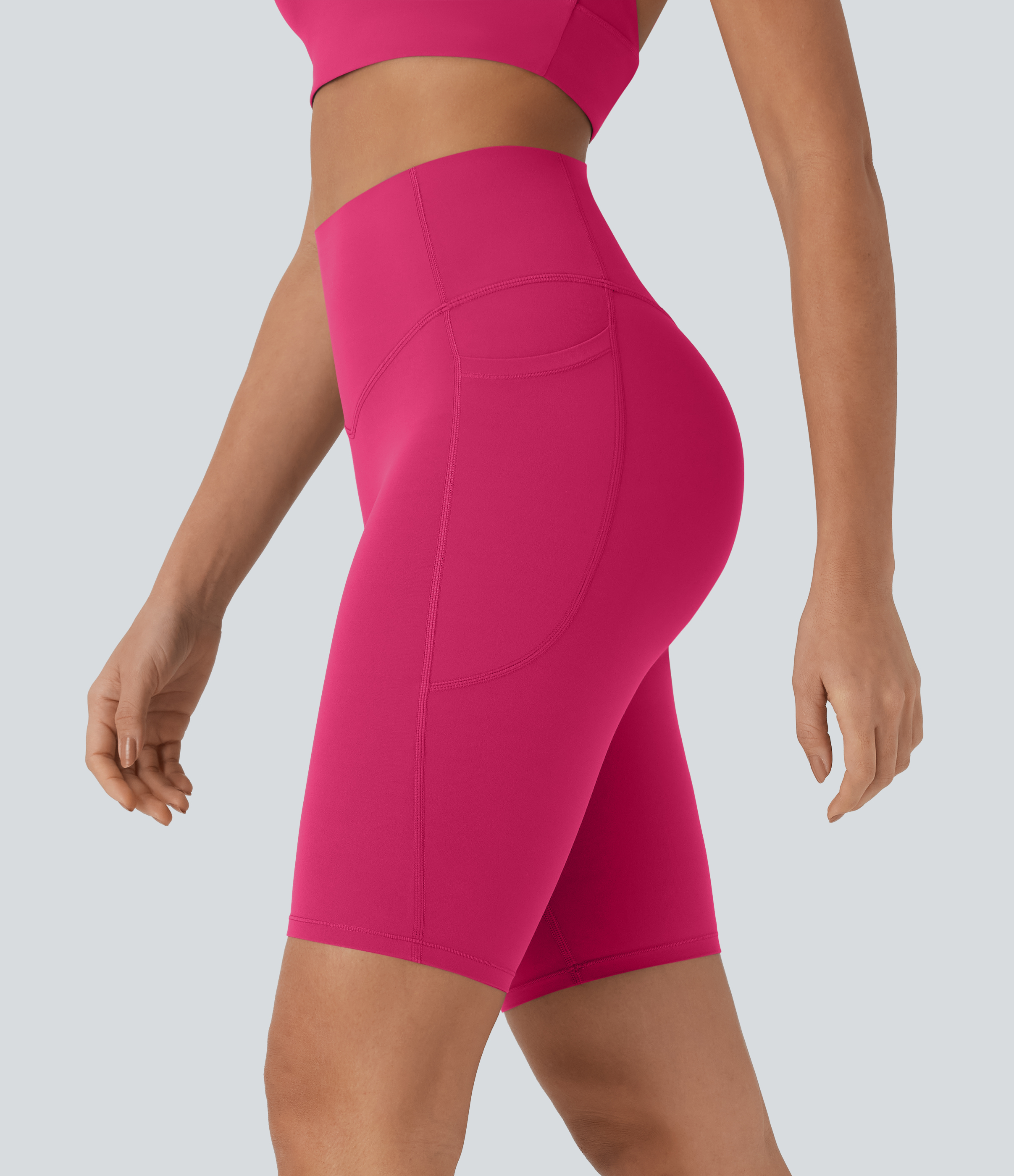 Halara UltraSculpt™ High Waisted Tummy Control Pocket Shaping Training Biker Shorts 9''