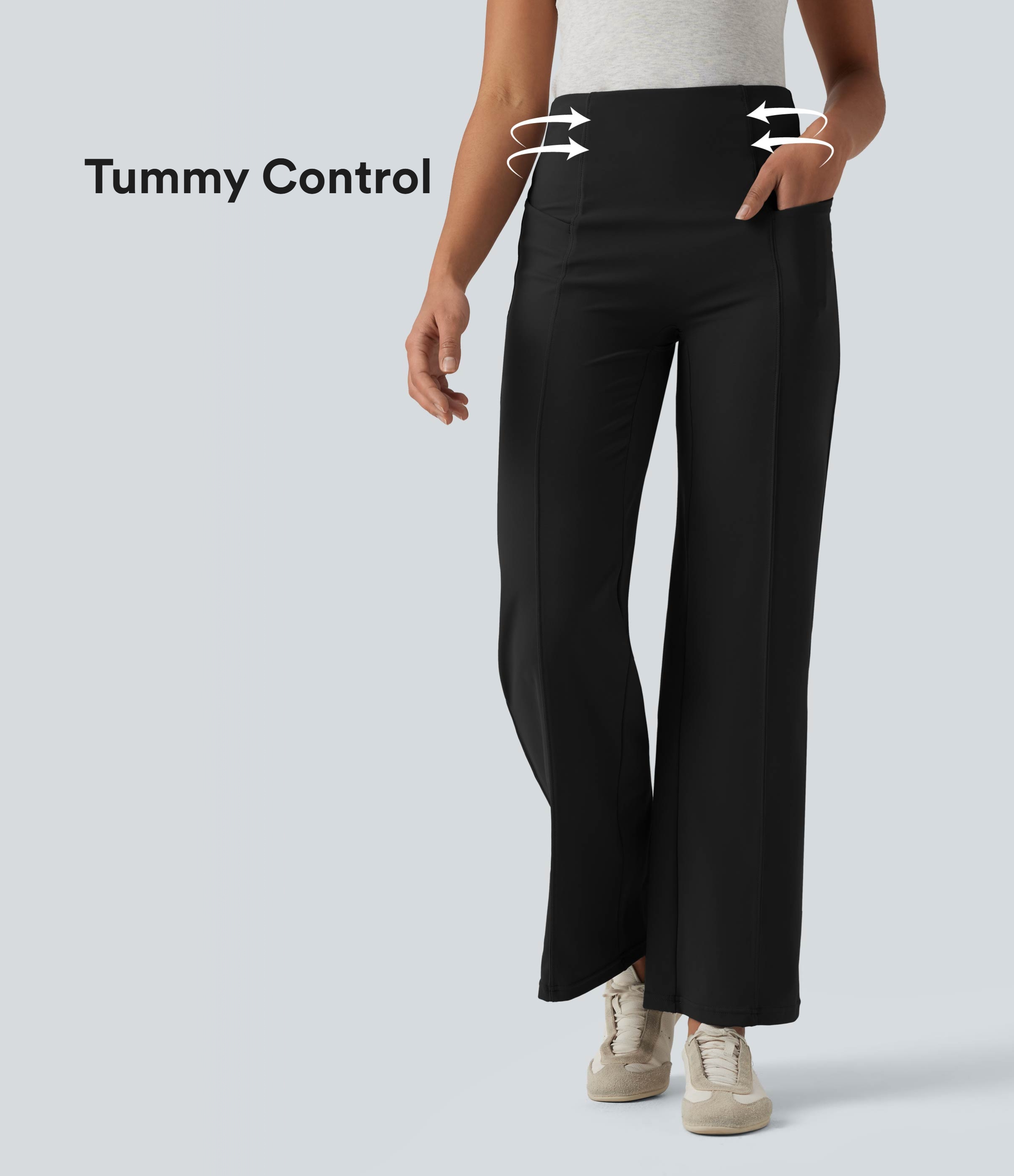 DayStretch High Waisted Tummy Control Casual Bootcut Pants with Pockets