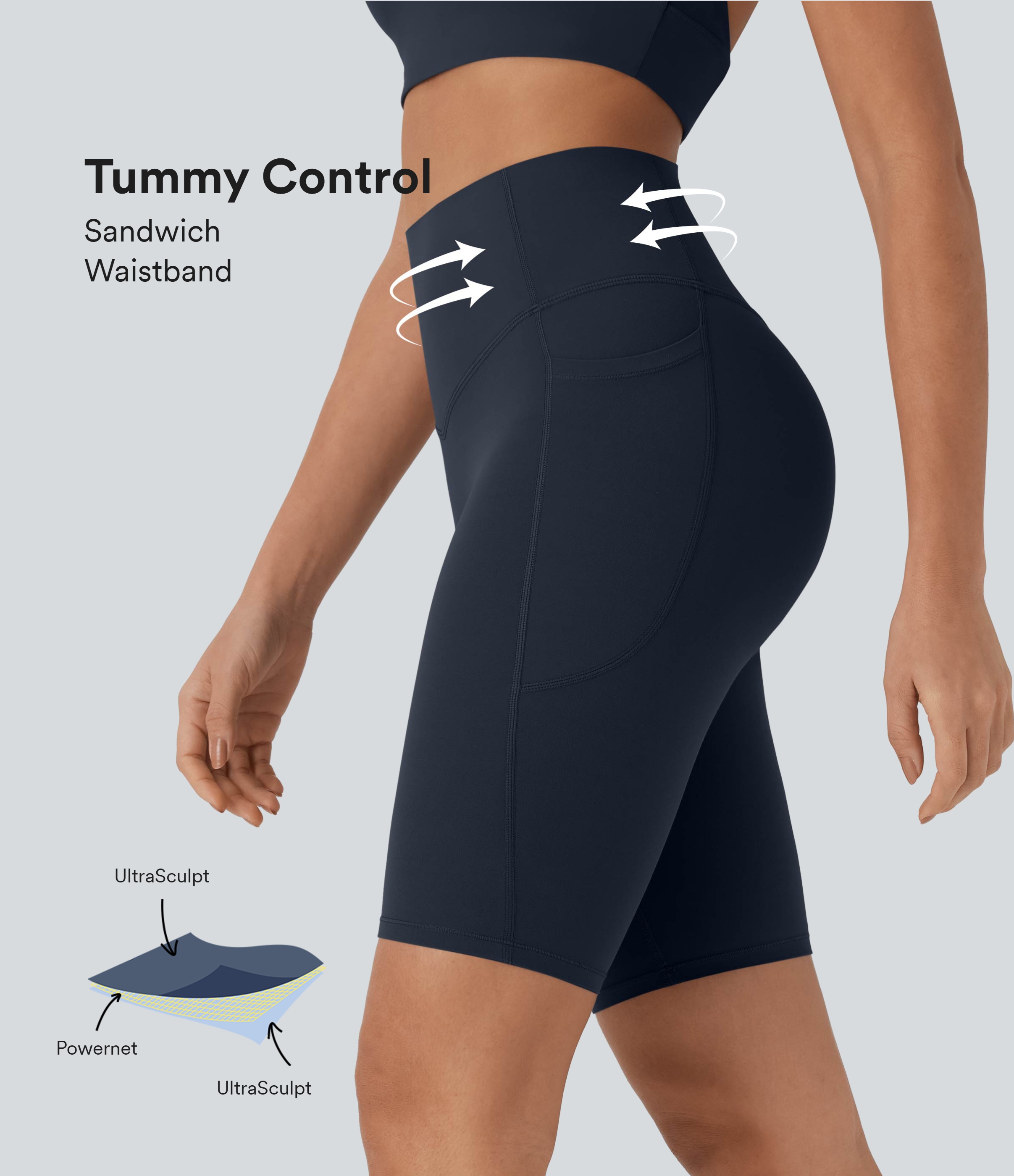 Halara UltraSculpt™ High Waisted Tummy Control Pocket Shaping Training Bike Shorts 9''