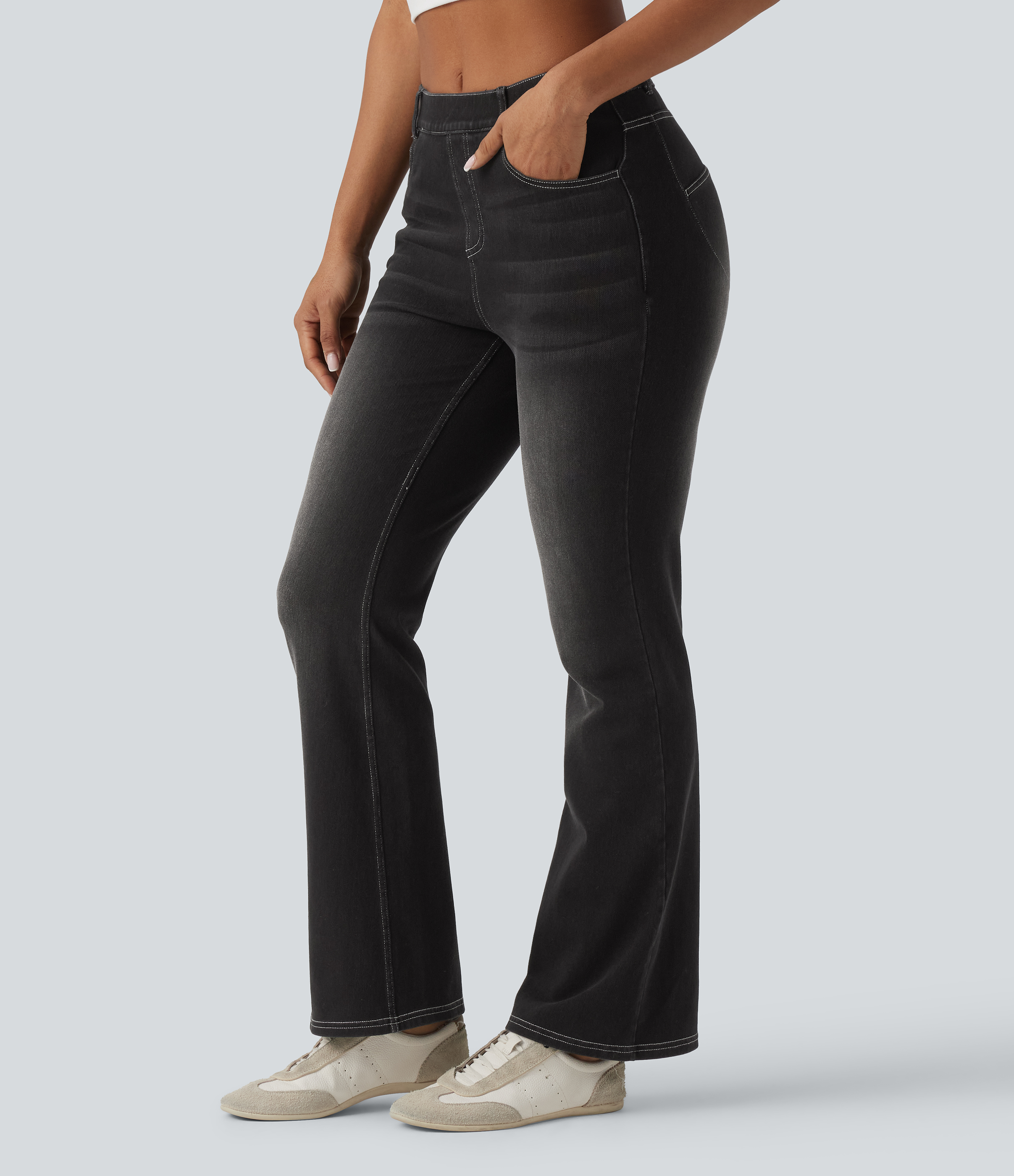 Halara Flex™ Mid Rise Casual Bootcut Jeans with Pockets