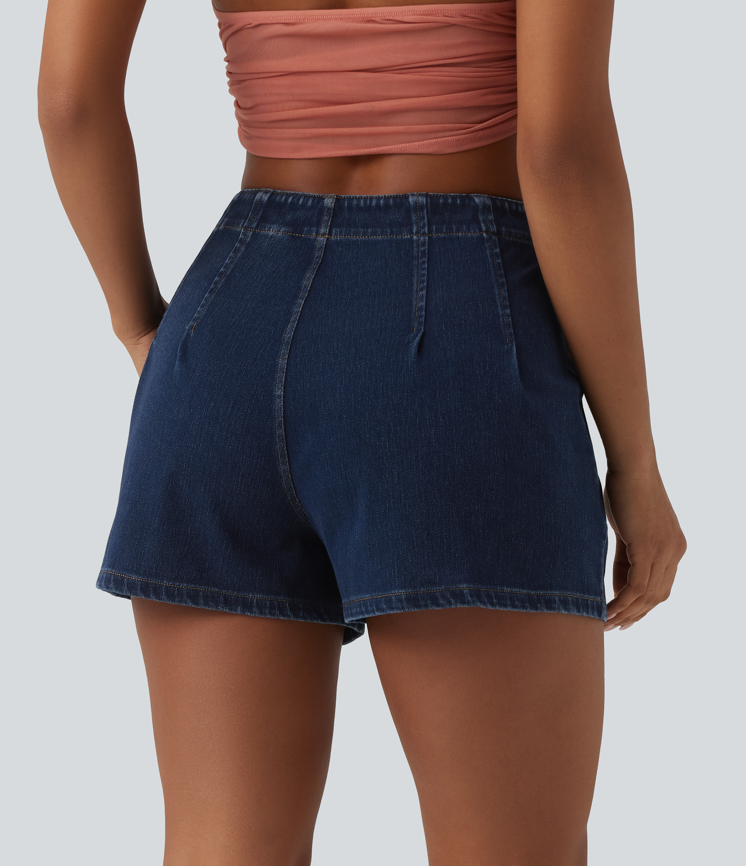 Pageant Blue Denim Halara Flex™ Short en denim taille haute 7,5 cm avec poches / 2