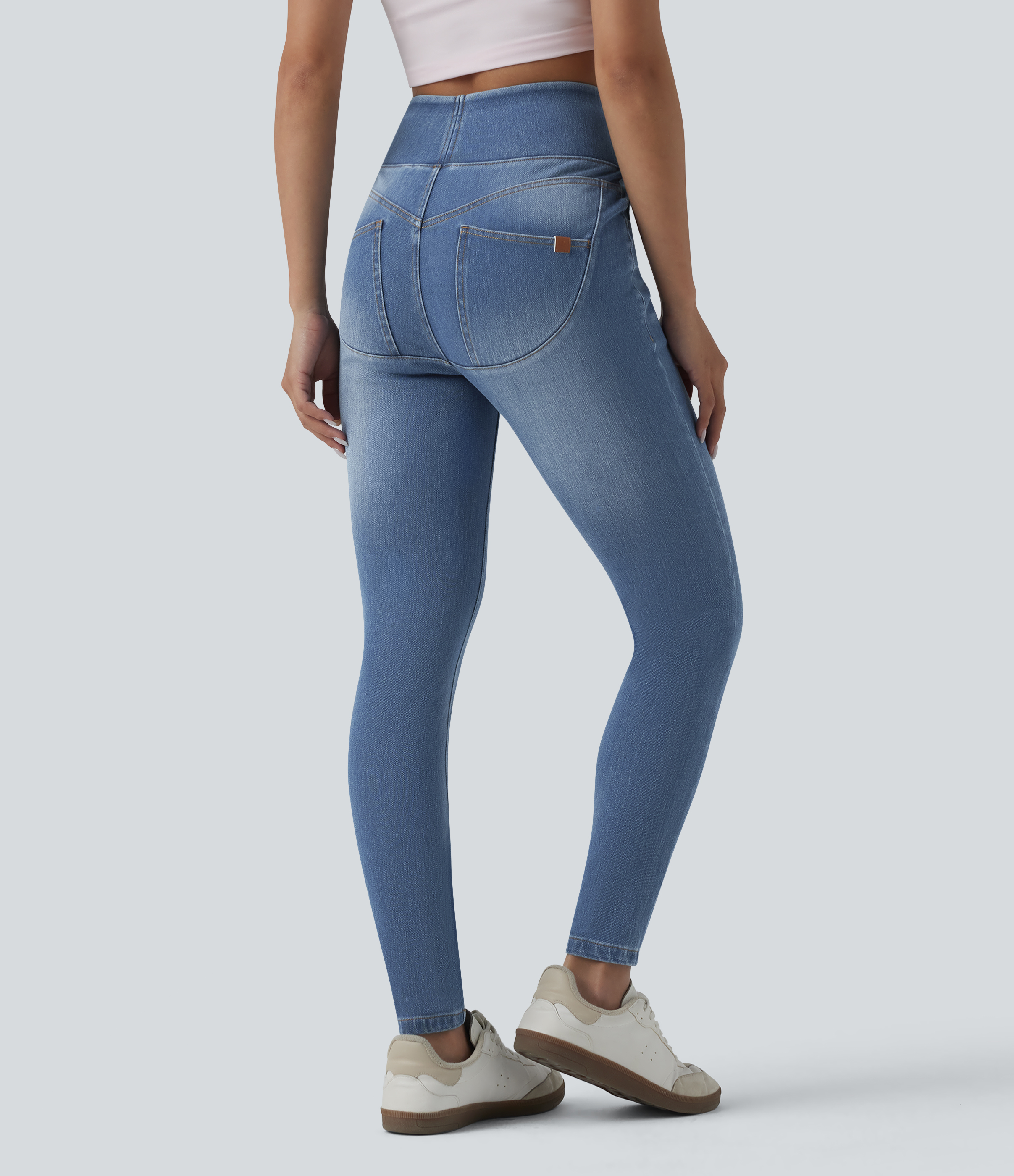 Halara Flex™ High-Waist-Skinny-Jeans mit Taschen